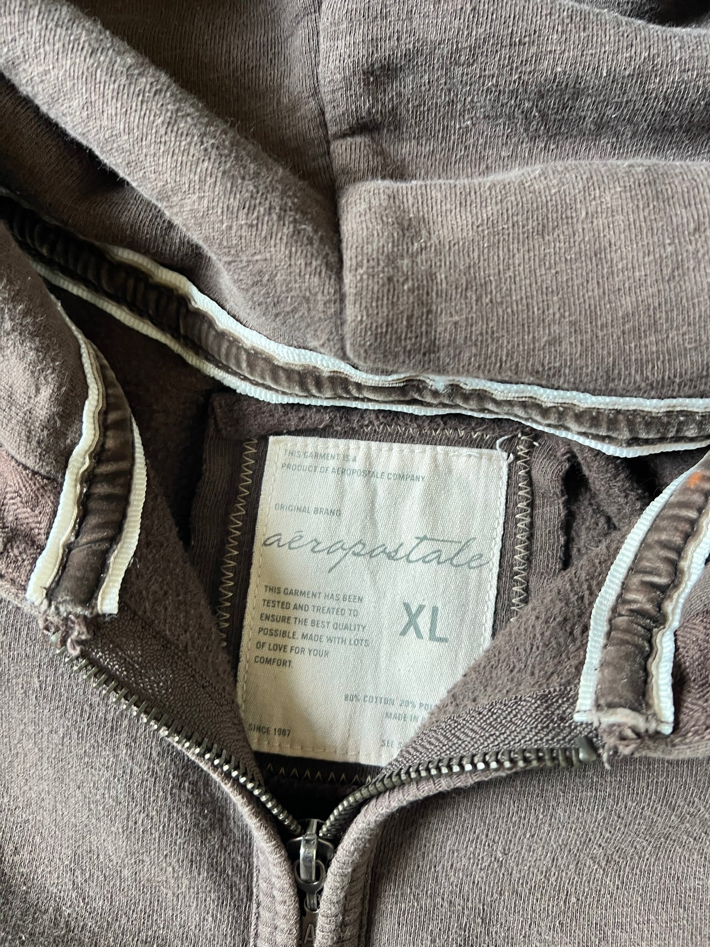 Vintage Brown Y2k Aeropostale Hoodie - XL