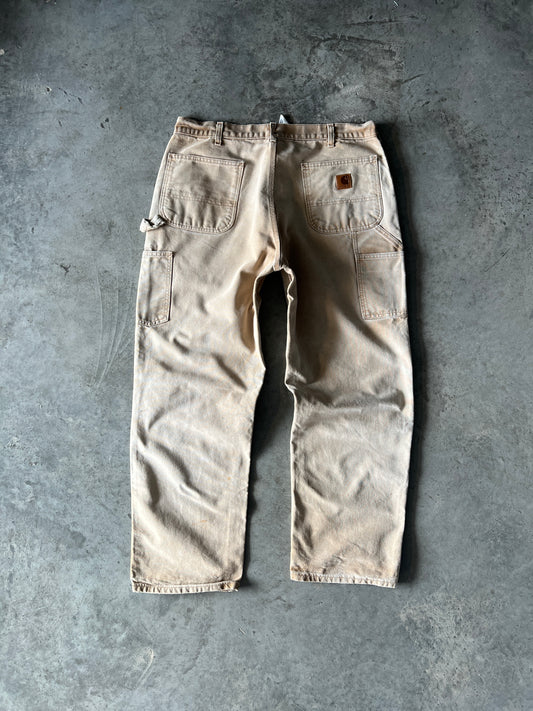 Vintage Faded Tan Carhartt Carpenter Pants - 35x29