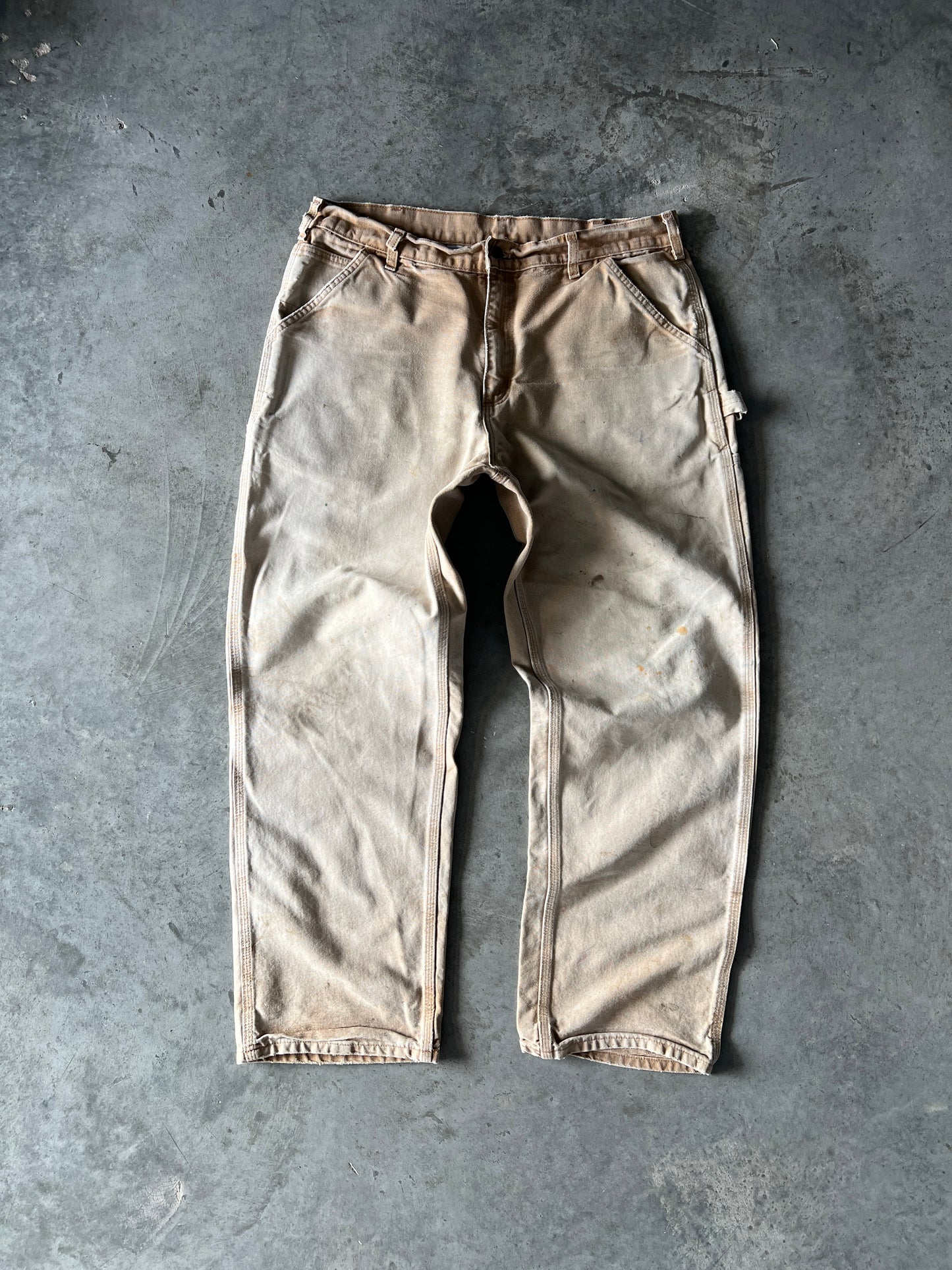 Vintage Faded Tan Carhartt Carpenter Pants - 35x29