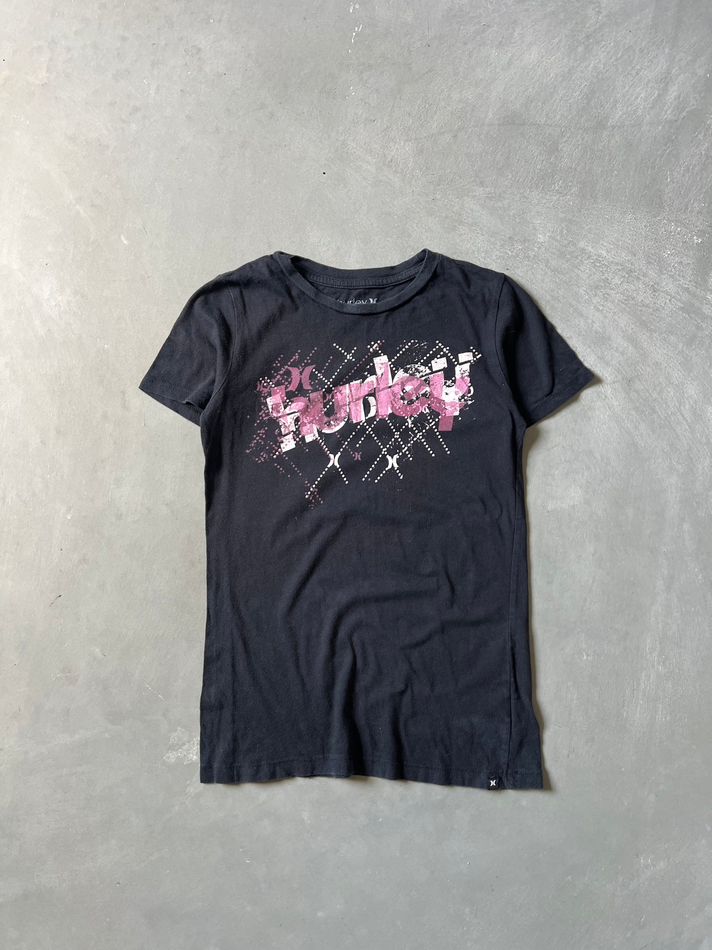 Vinatge Black Hurley Baby Tee - XS