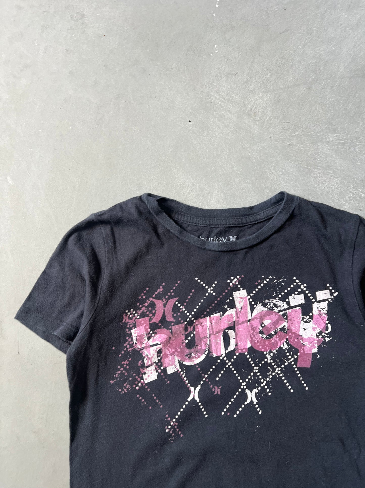 Vinatge Black Hurley Baby Tee - XS