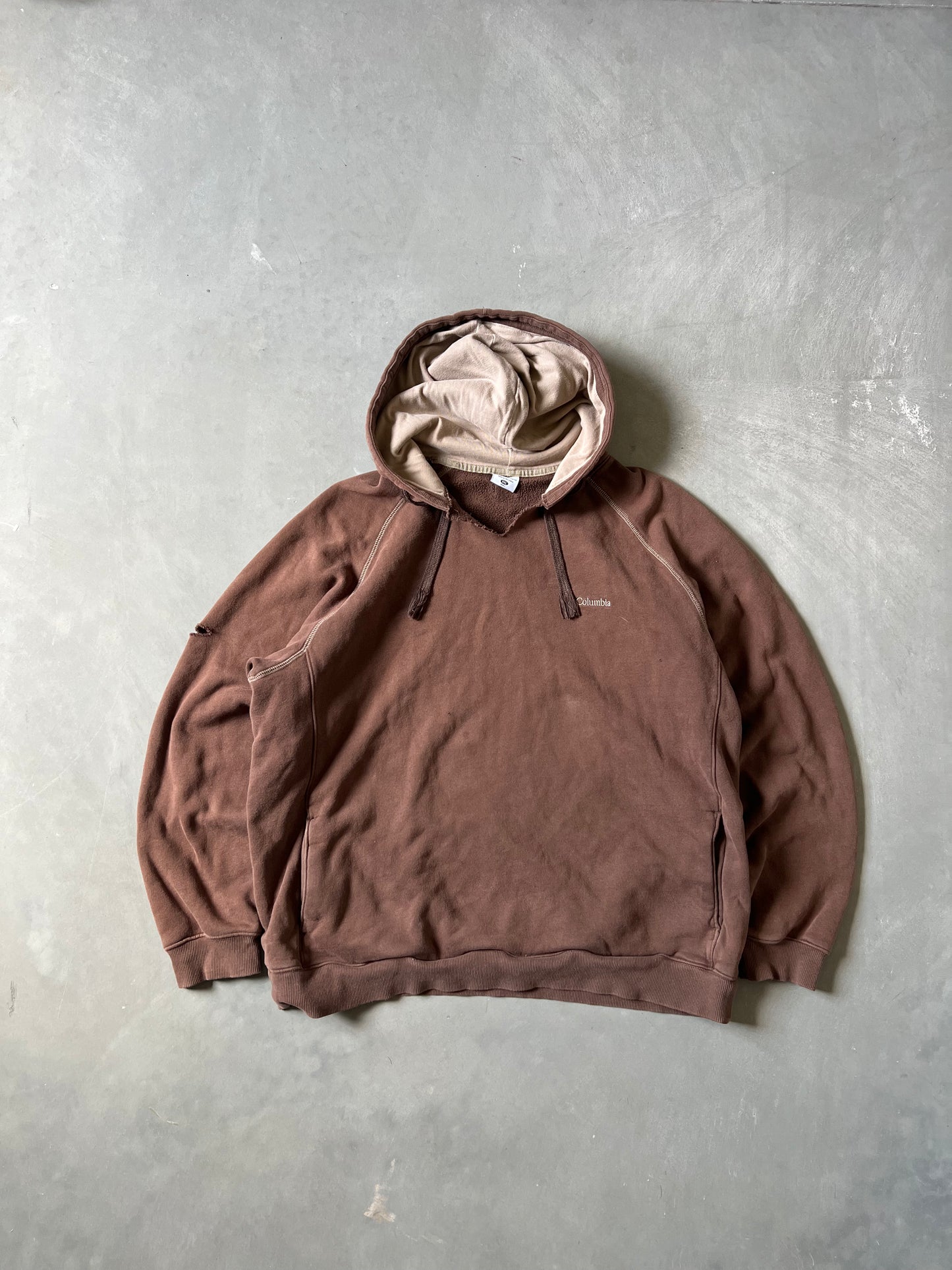 Vintage Faded Brown Columbia Hoodie - XXL
