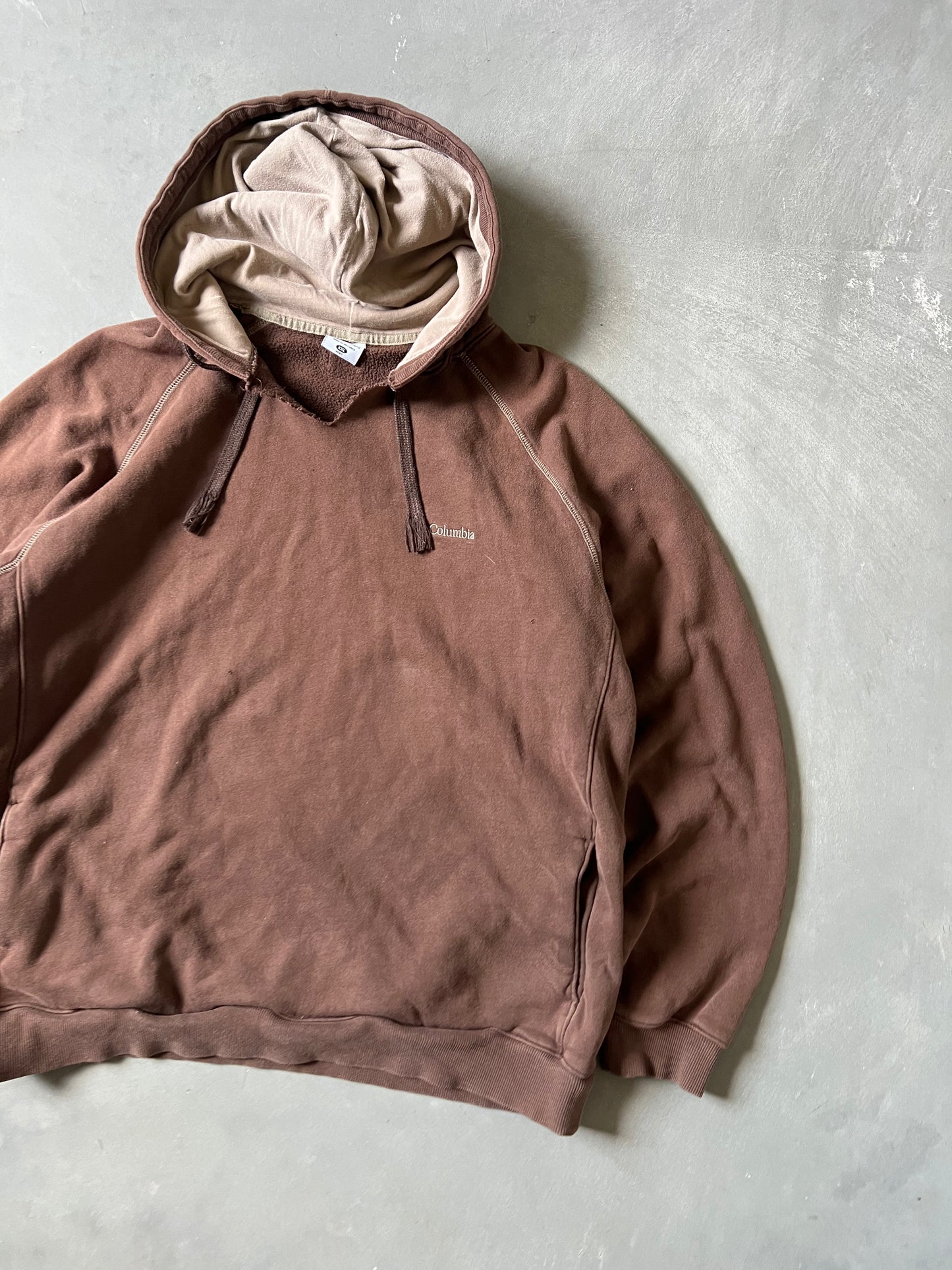 Vintage Faded Brown Columbia Hoodie - XXL