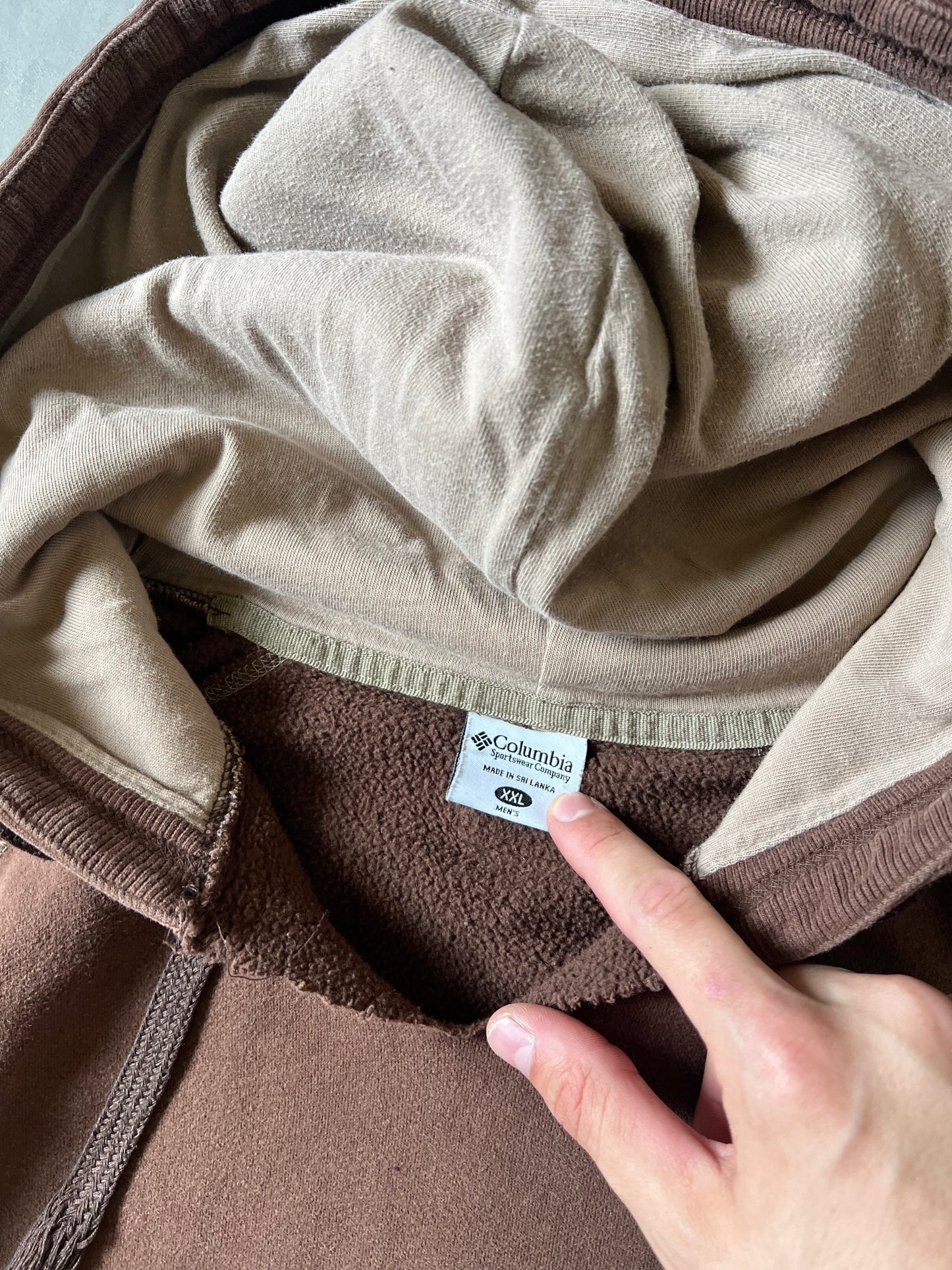 Vintage Faded Brown Columbia Hoodie - XXL