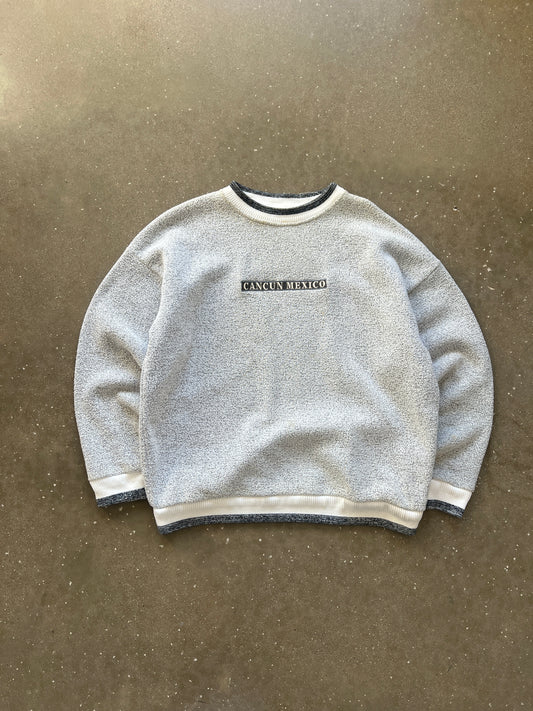 Vintage White Cancun Mexico Crew - L