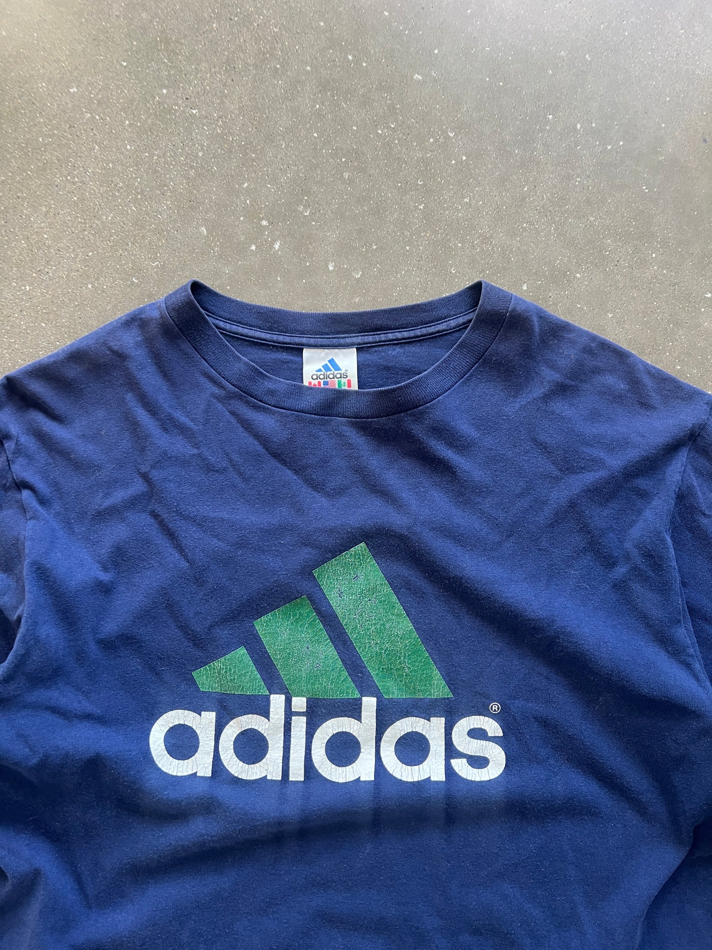 Vintage Navy Blue Adidas Shirt - M
