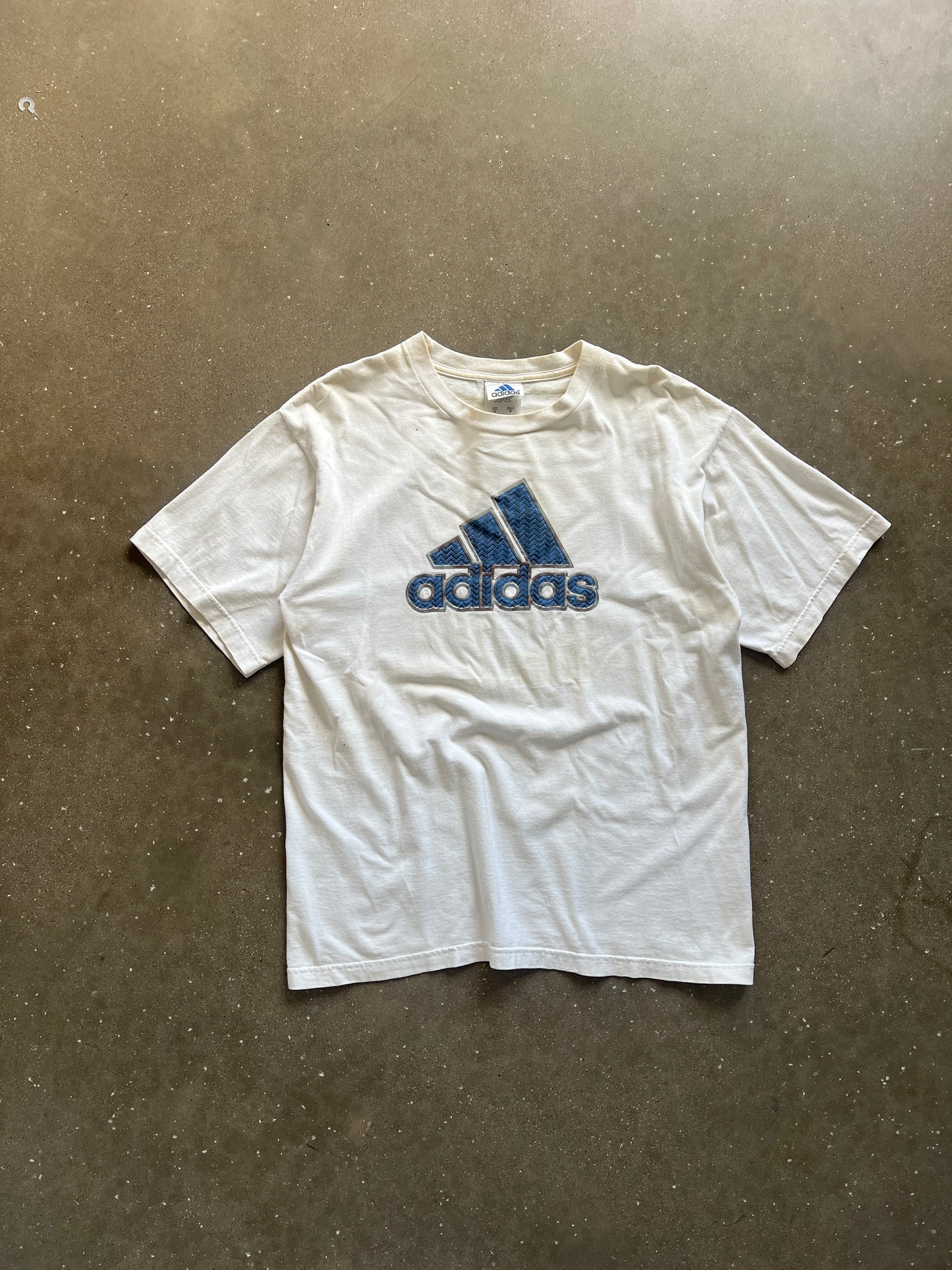 Vintage White Adidas Logo Shirt - M
