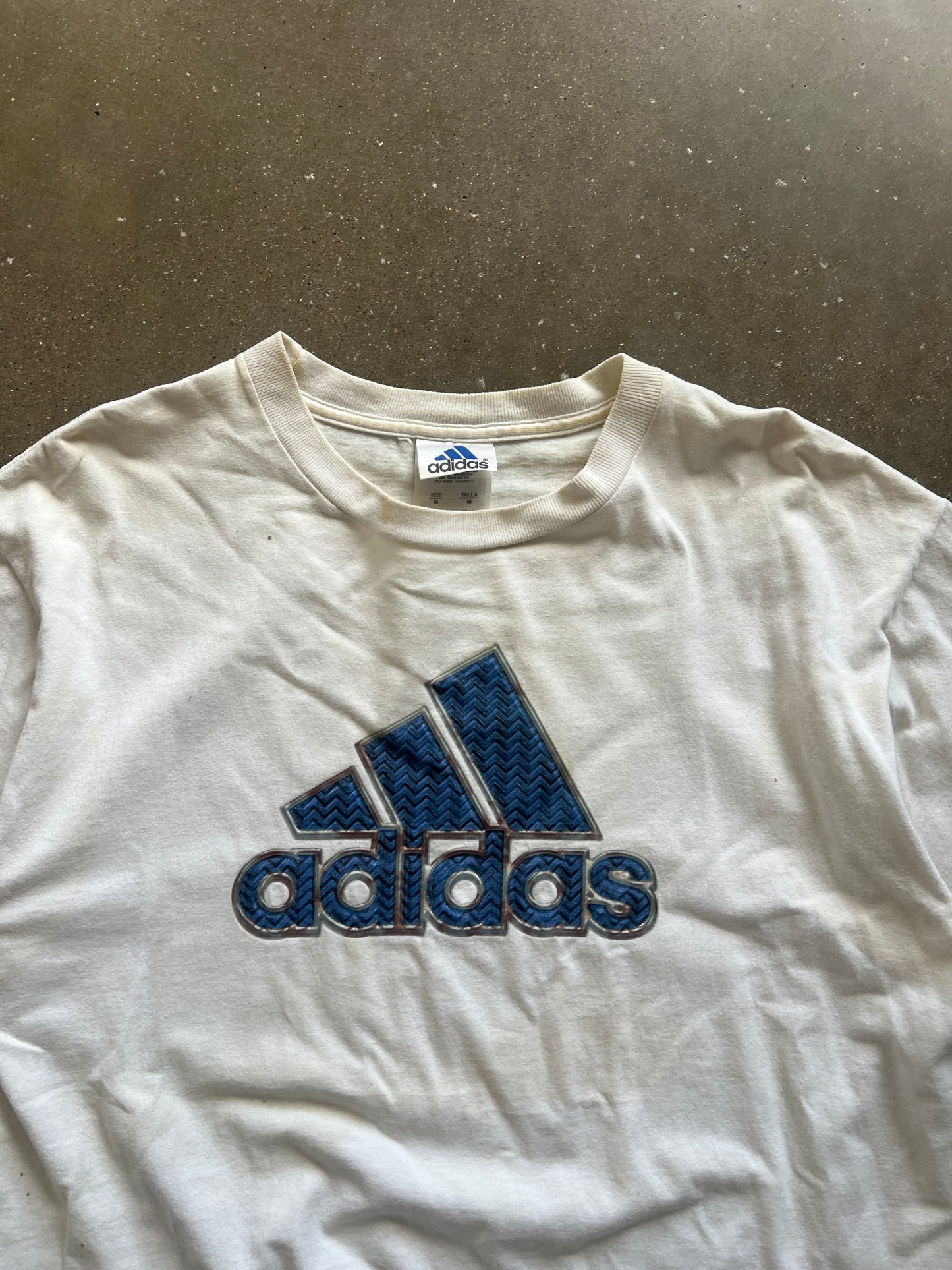 Vintage White Adidas Logo Shirt - M