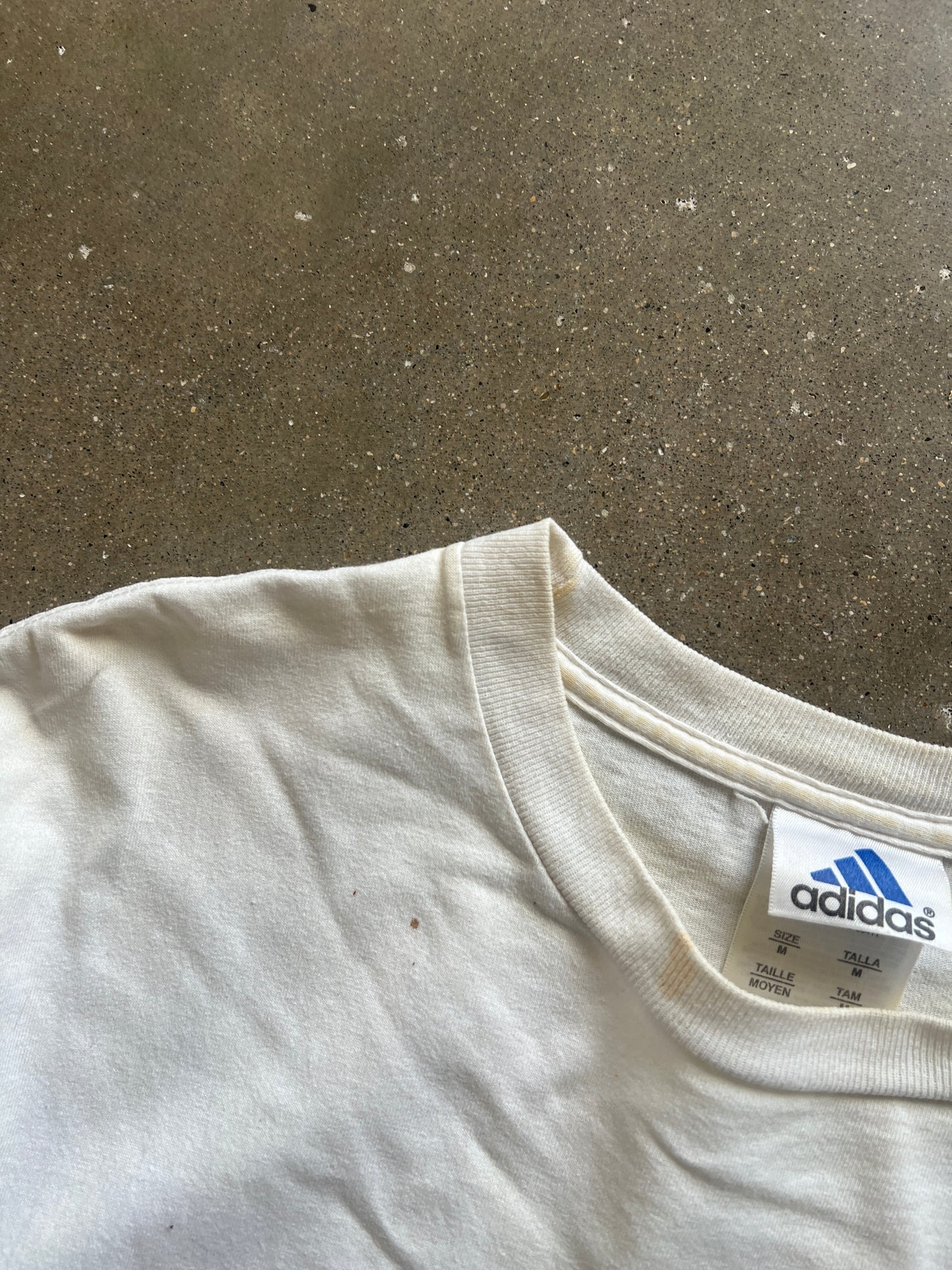 Vintage White Adidas Logo Shirt - M