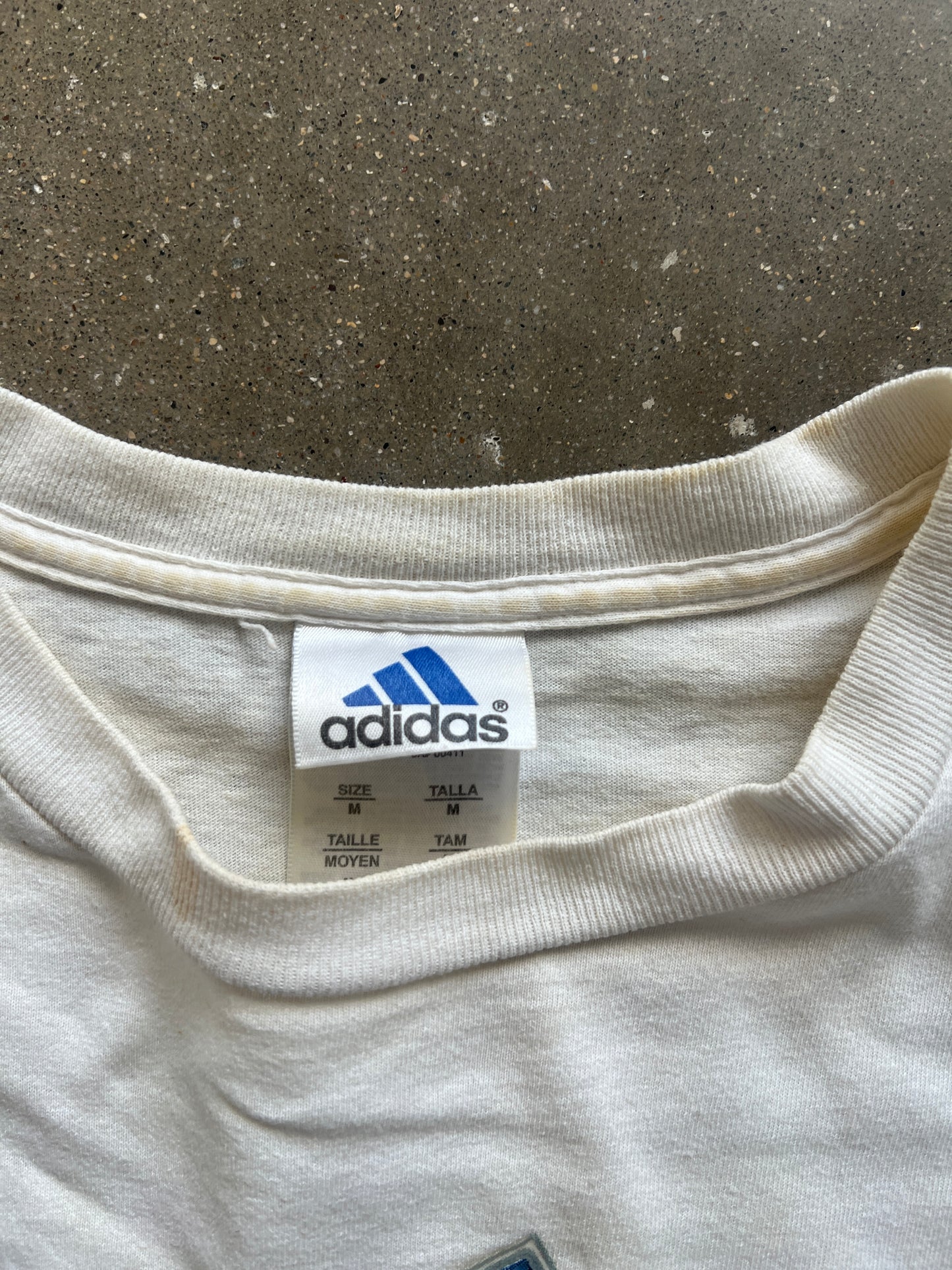 Vintage White Adidas Logo Shirt - M