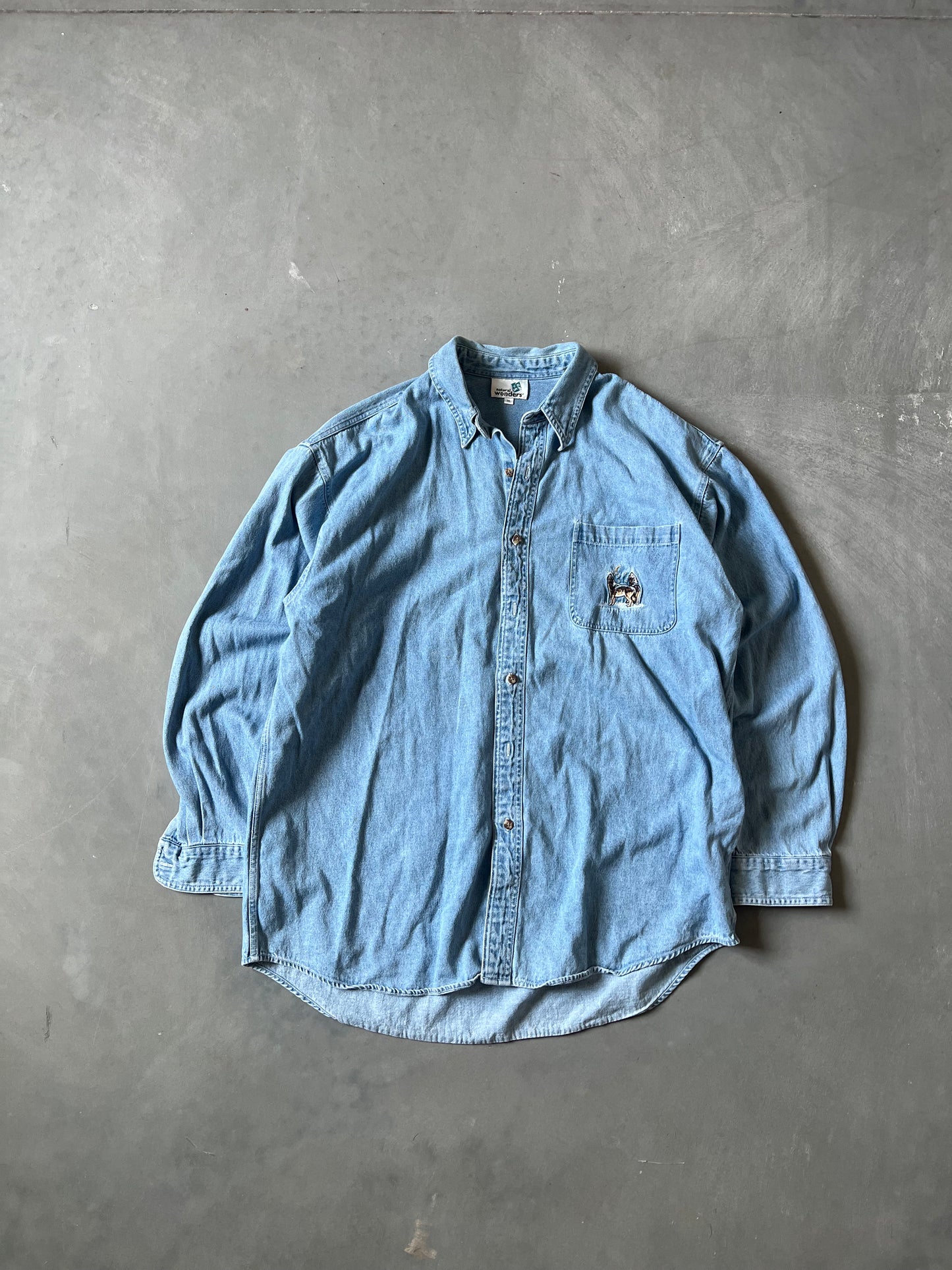 Vintage Denim Blue Colorado Button Up - L