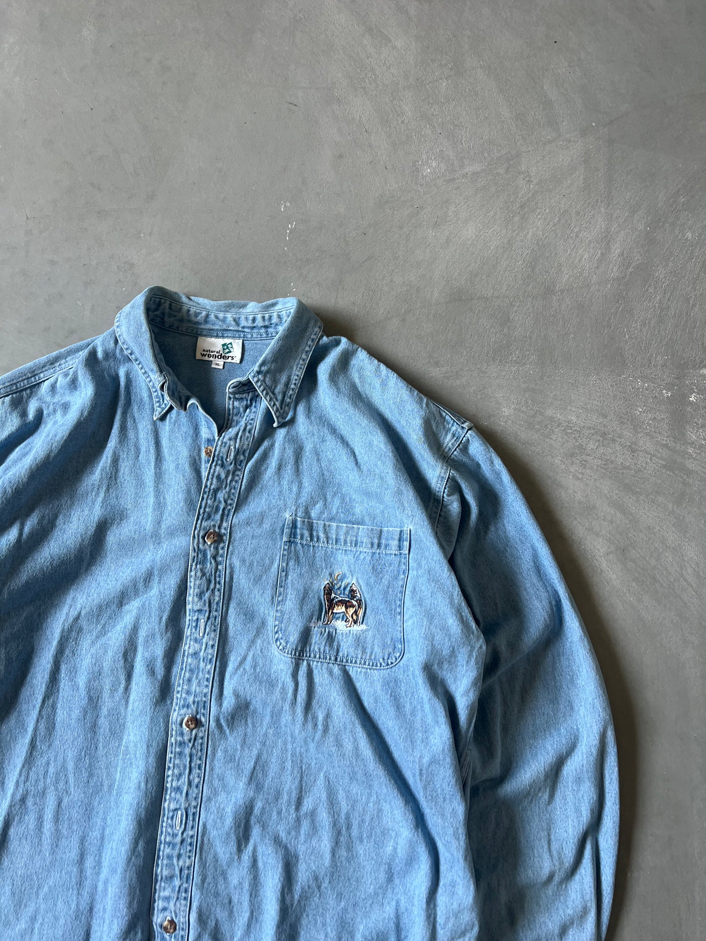 Vintage Denim Blue Colorado Button Up - L