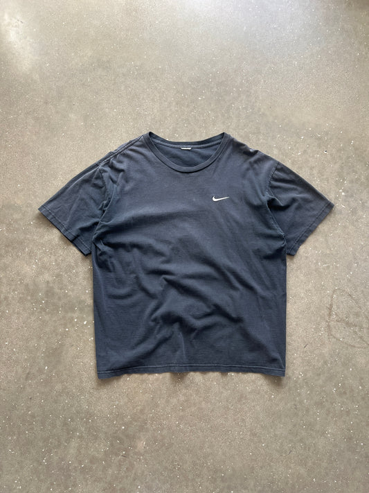 Vintage Faded Black Nike Swoosh Shirt - XL