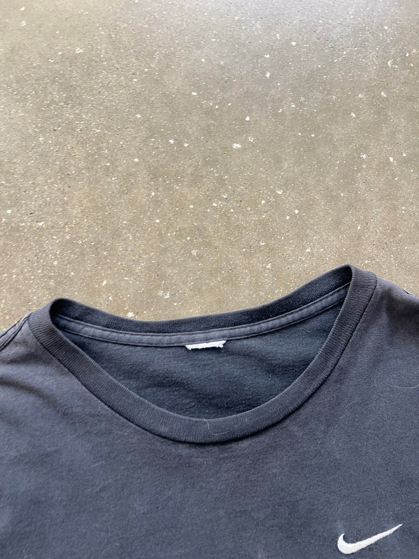 Vintage Faded Black Nike Swoosh Shirt - XL