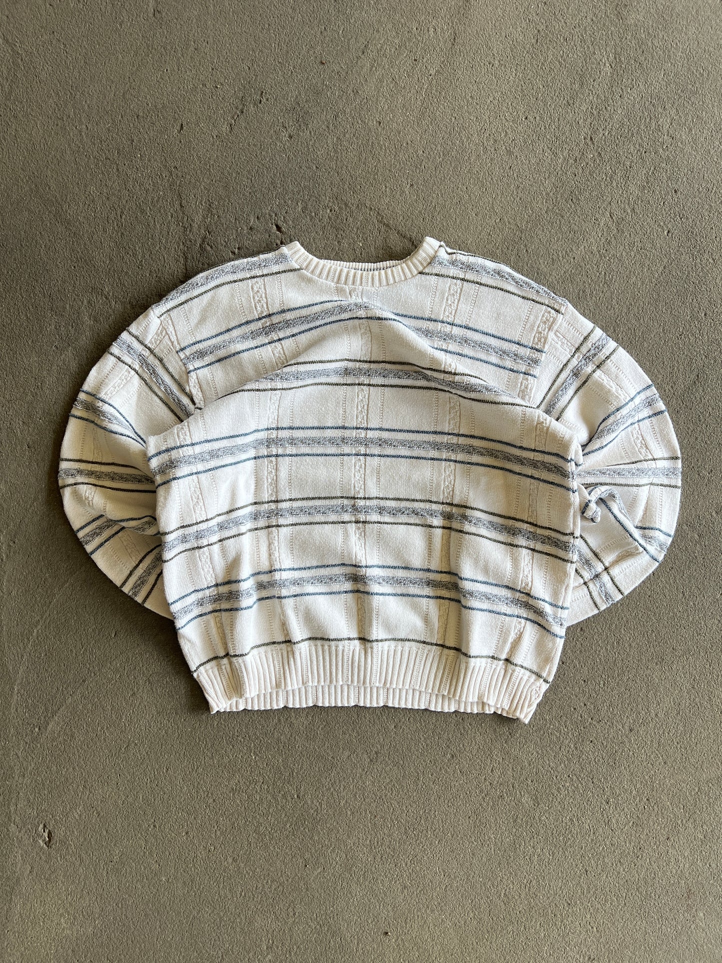 Vintage Knit White Sweater -XL