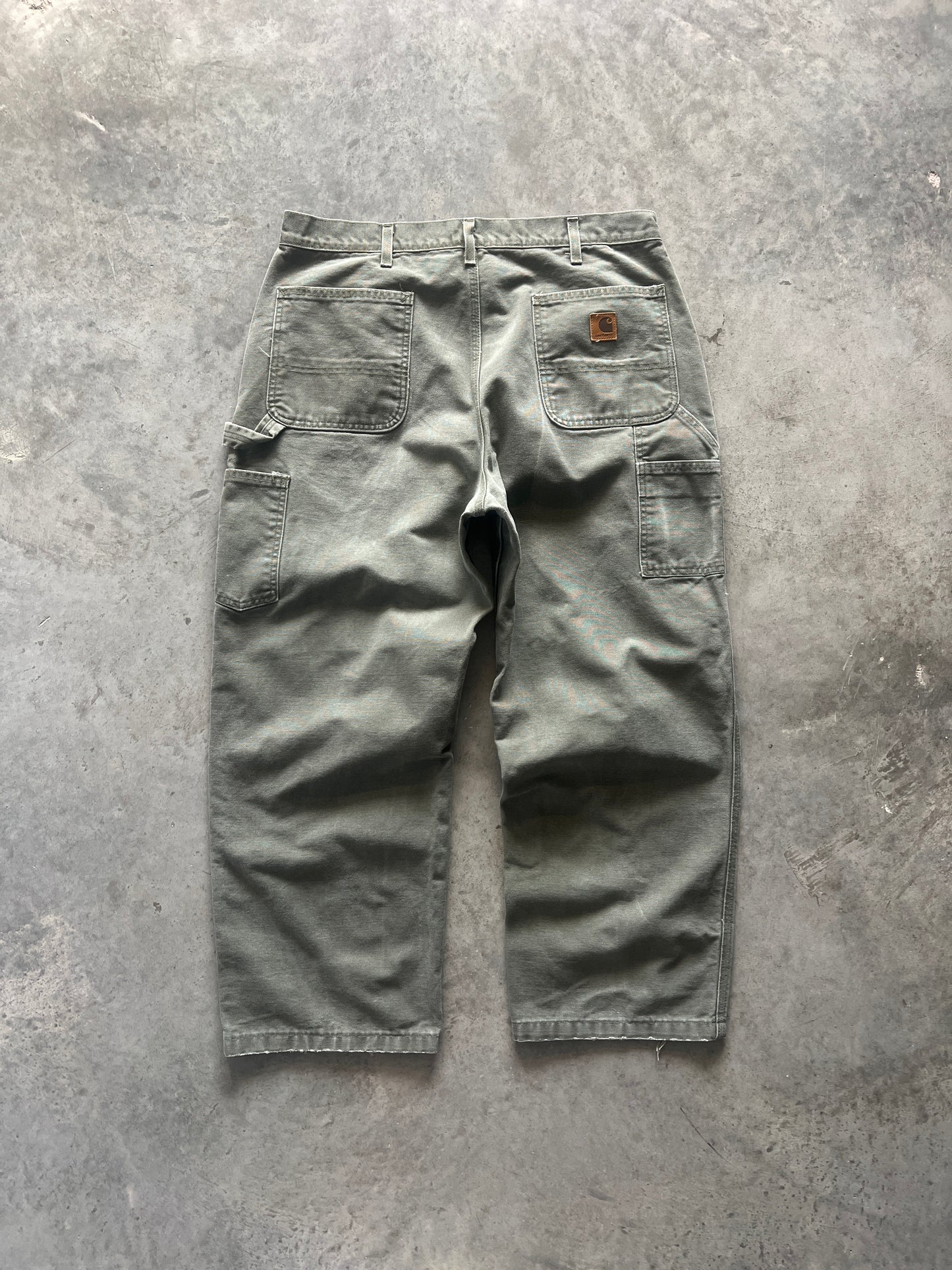 Vintage Sage Green Carhartt Carpenter Pants - 36x27