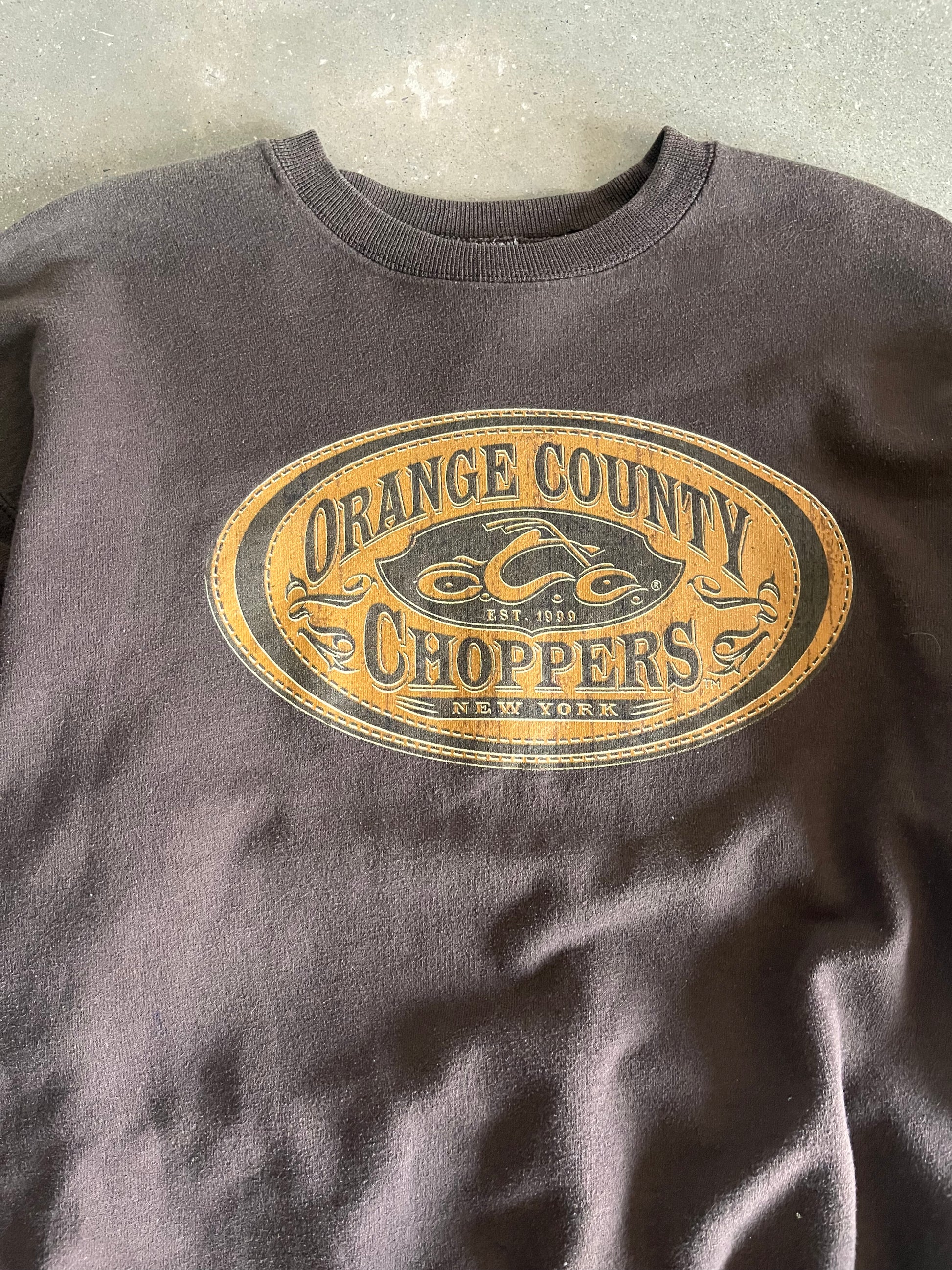 Vintage Brown Orange County Choppers Crew - L