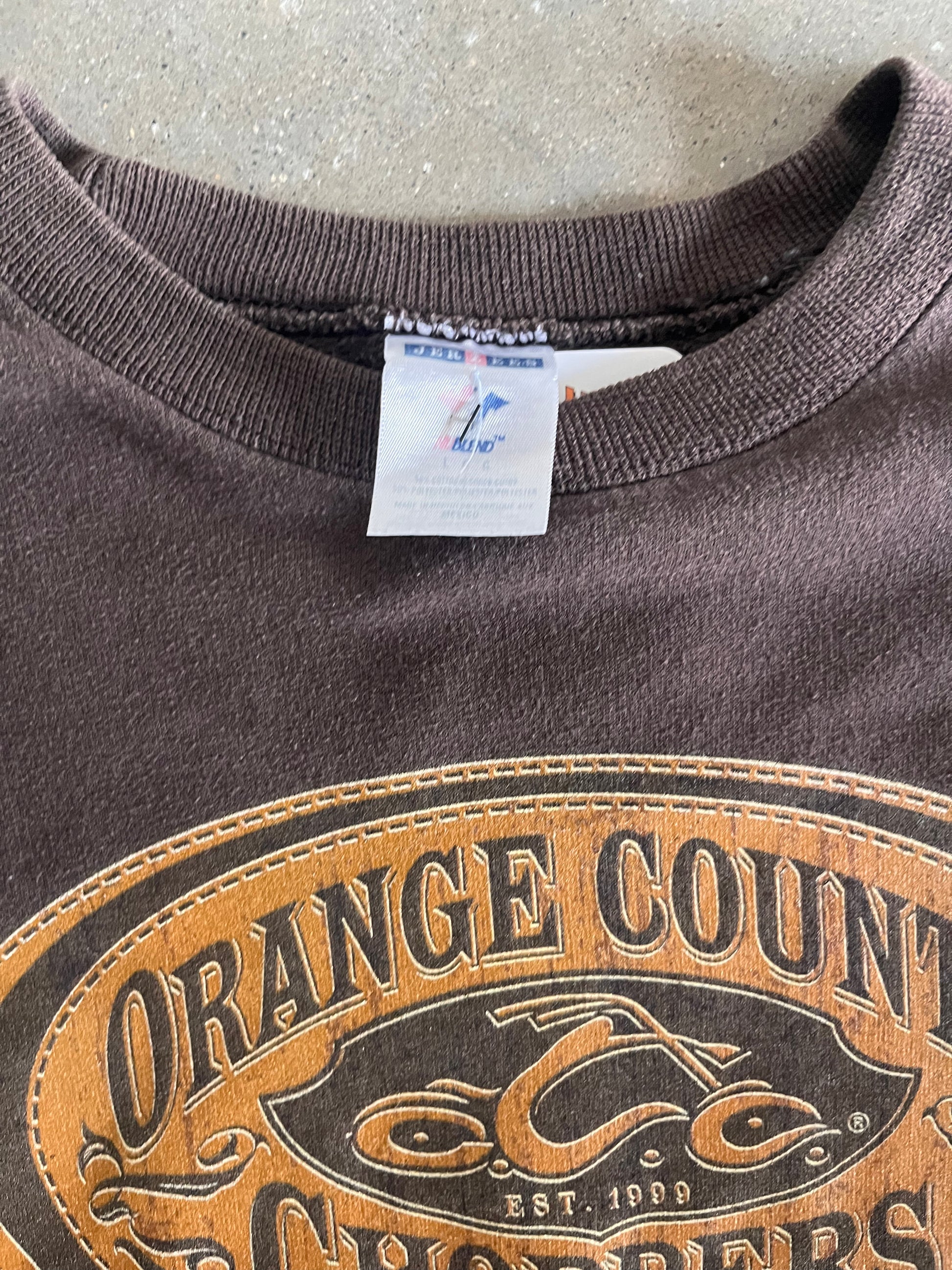 Vintage Brown Orange County Choppers Crew - L