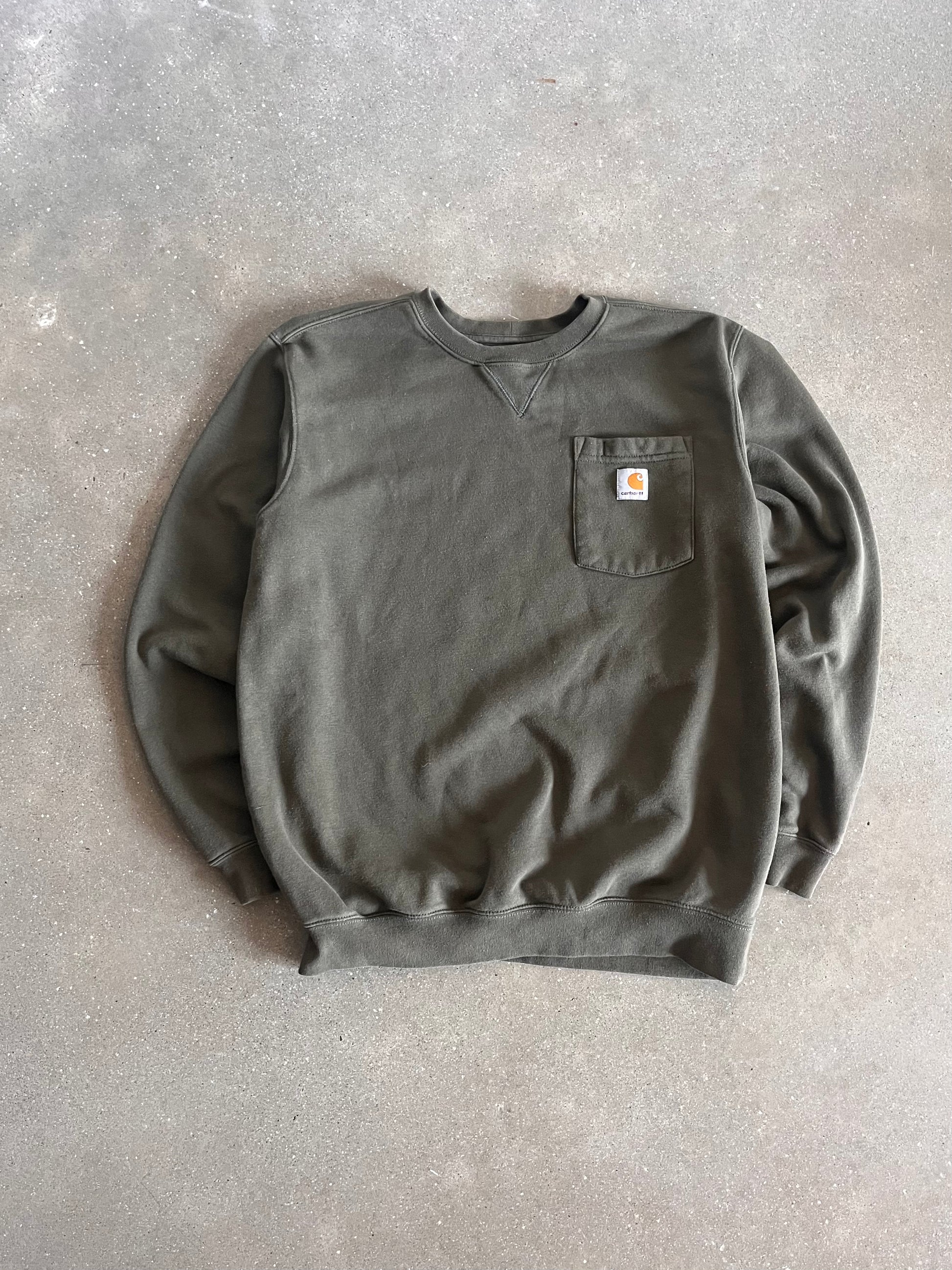 Vintage Green Carhartt Crew - L