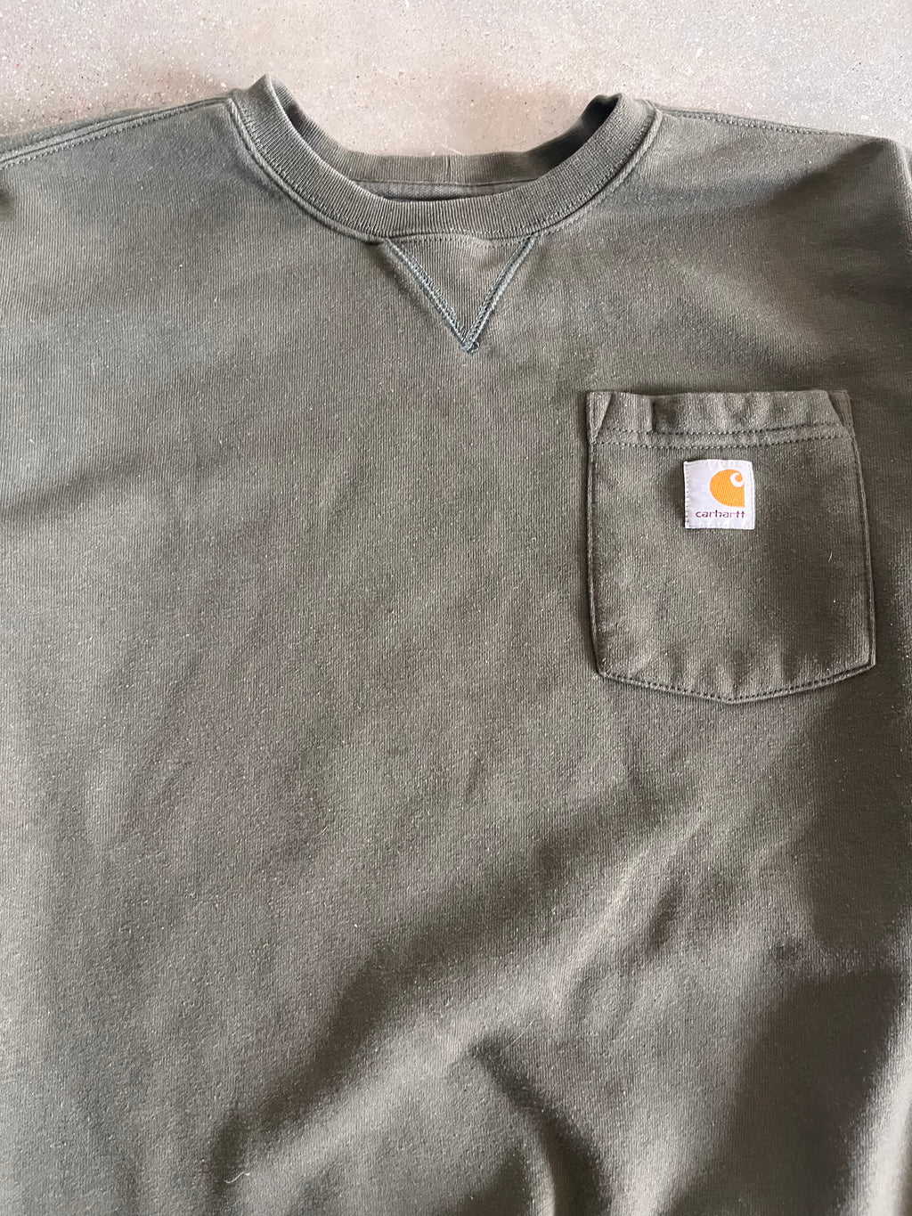 Vintage Green Carhartt Crew - L