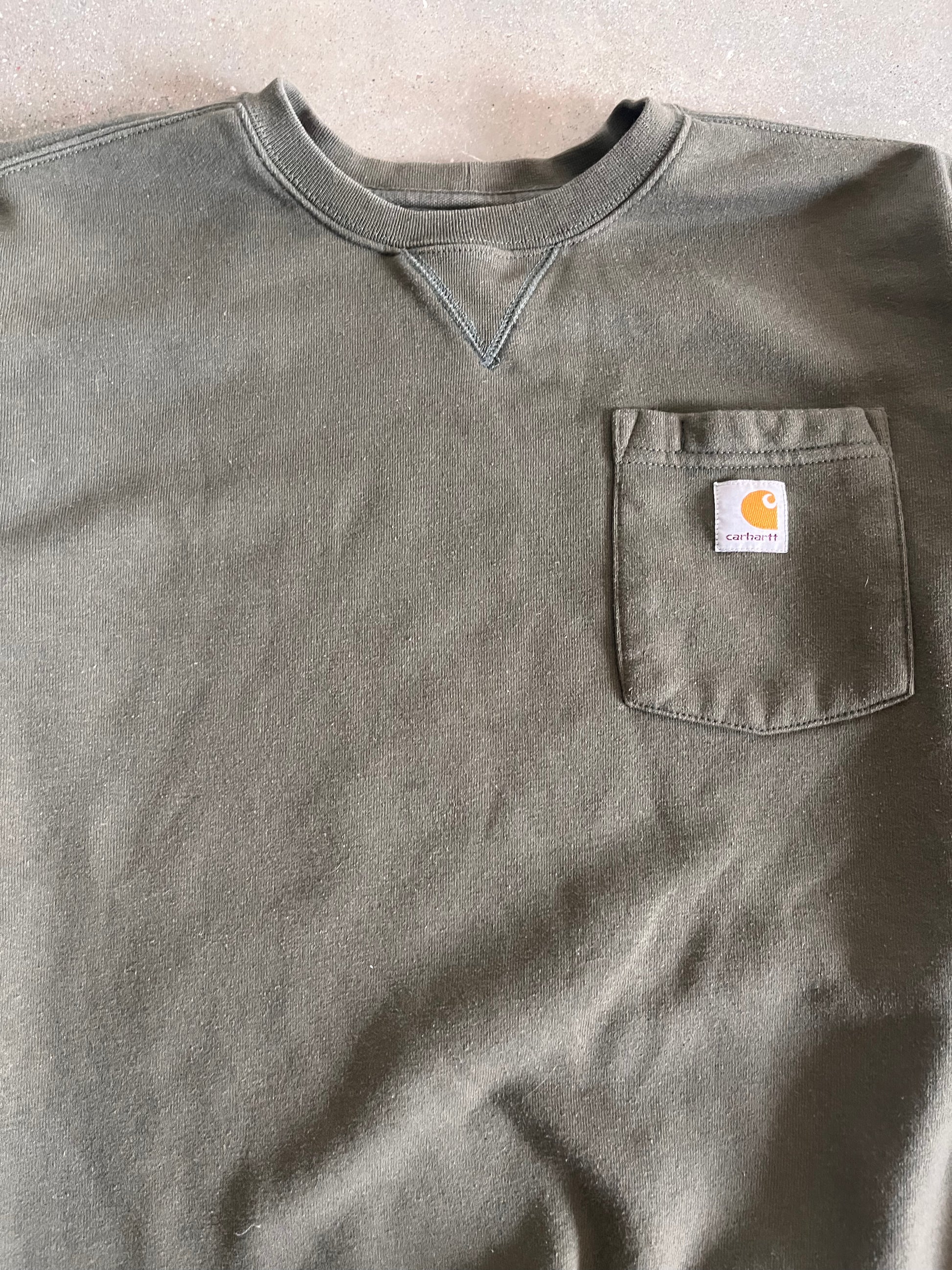 Vintage Green Carhartt Crew - L