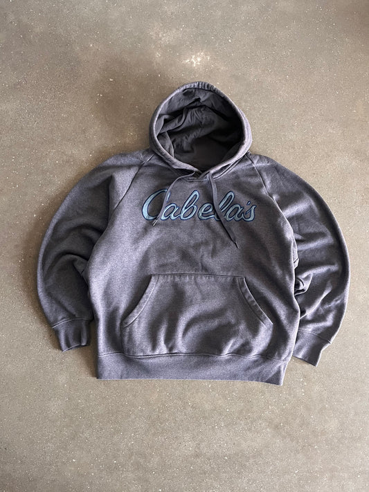 Vintage Grey Cabelas Spellout Hoodie -