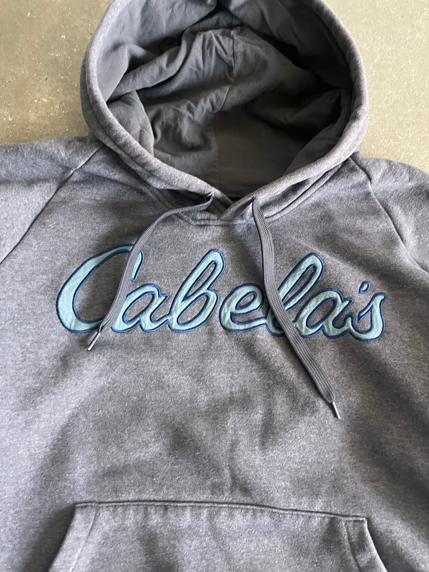 Vintage Grey Cabelas Spellout Hoodie -