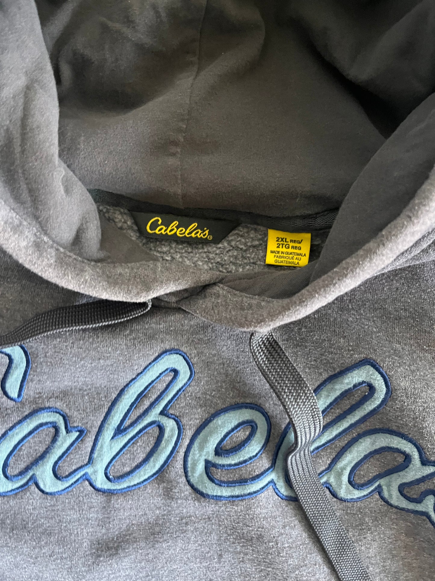 Vintage Grey Cabelas Spellout Hoodie -