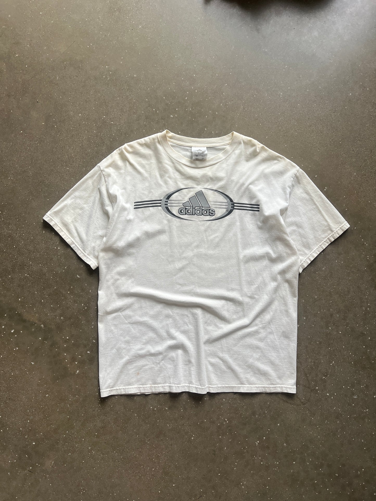 Vintage White Grey Adidas Shirt - L