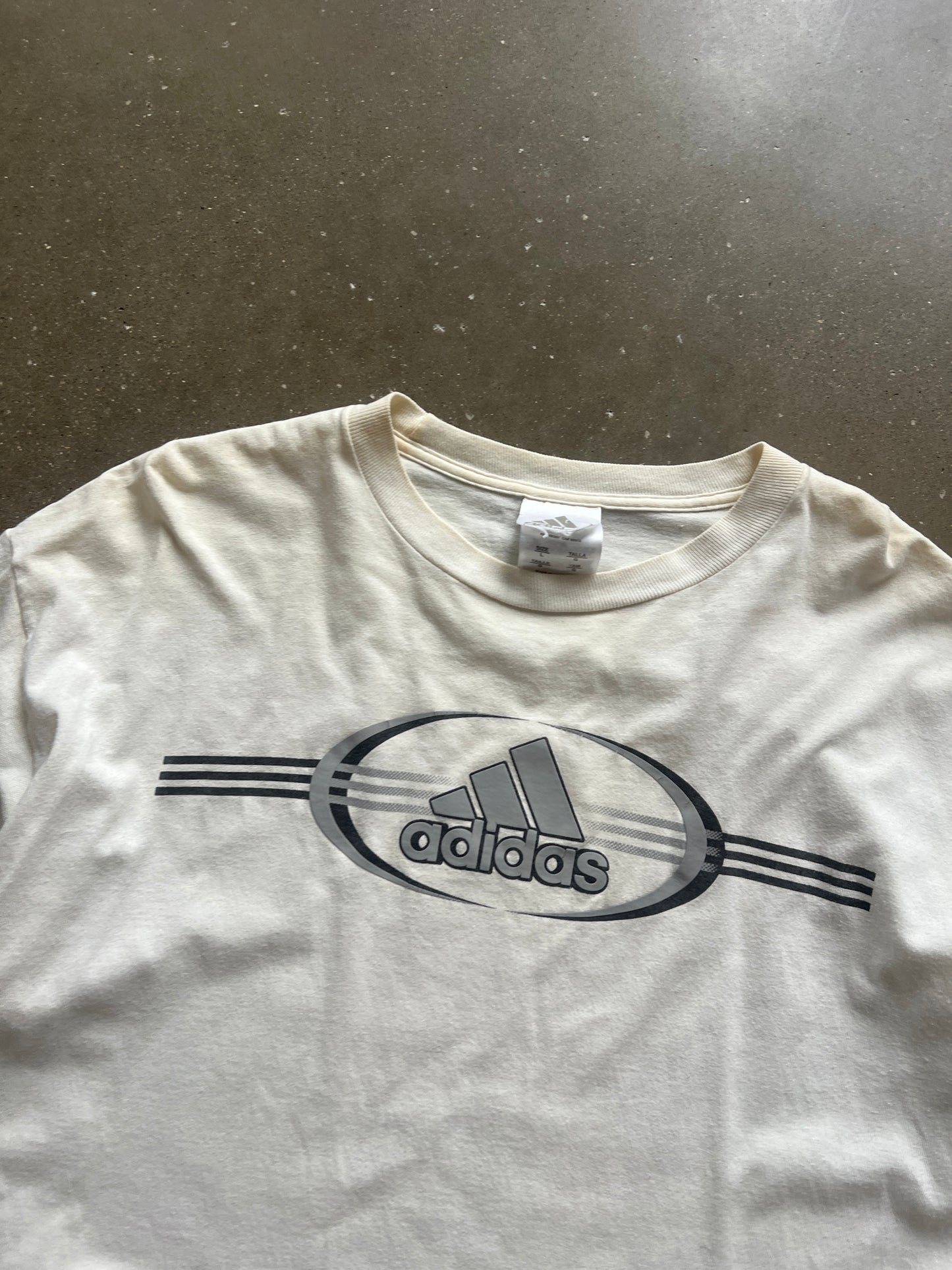Vintage White Grey Adidas Shirt - L