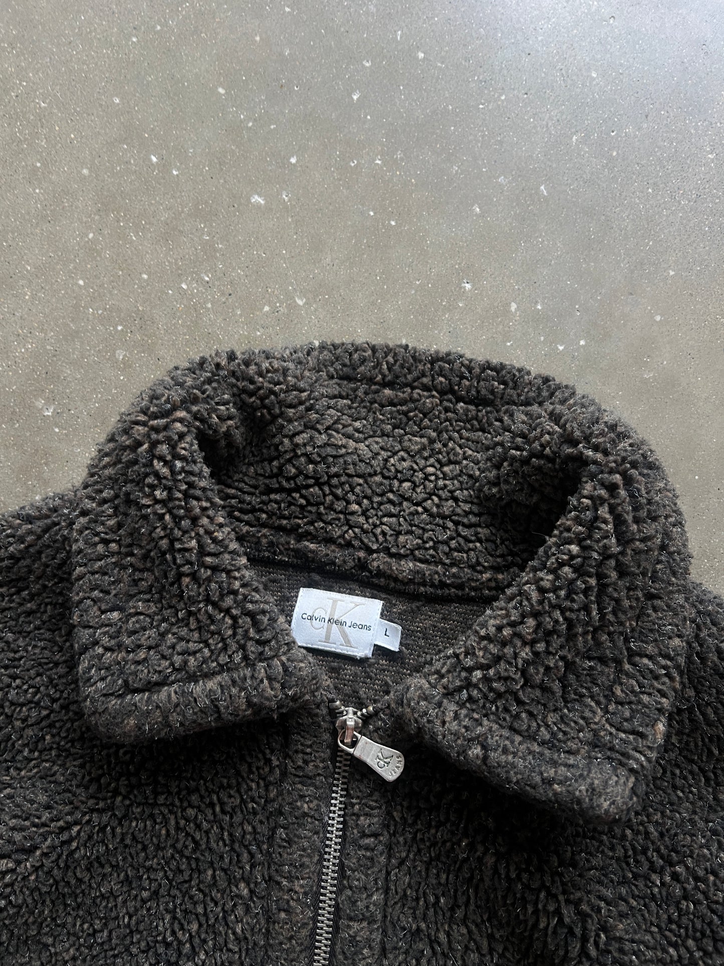 Vintage Brown Calvin Klein Fleece Jacket - L