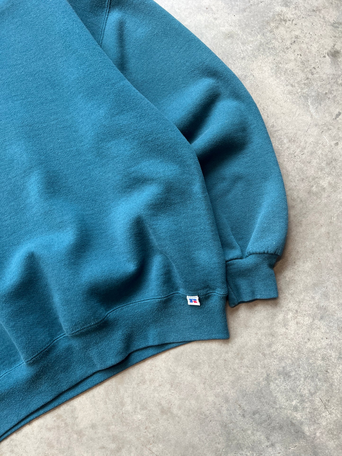 Vintage Aqua Blue Russell Crew - L/XL