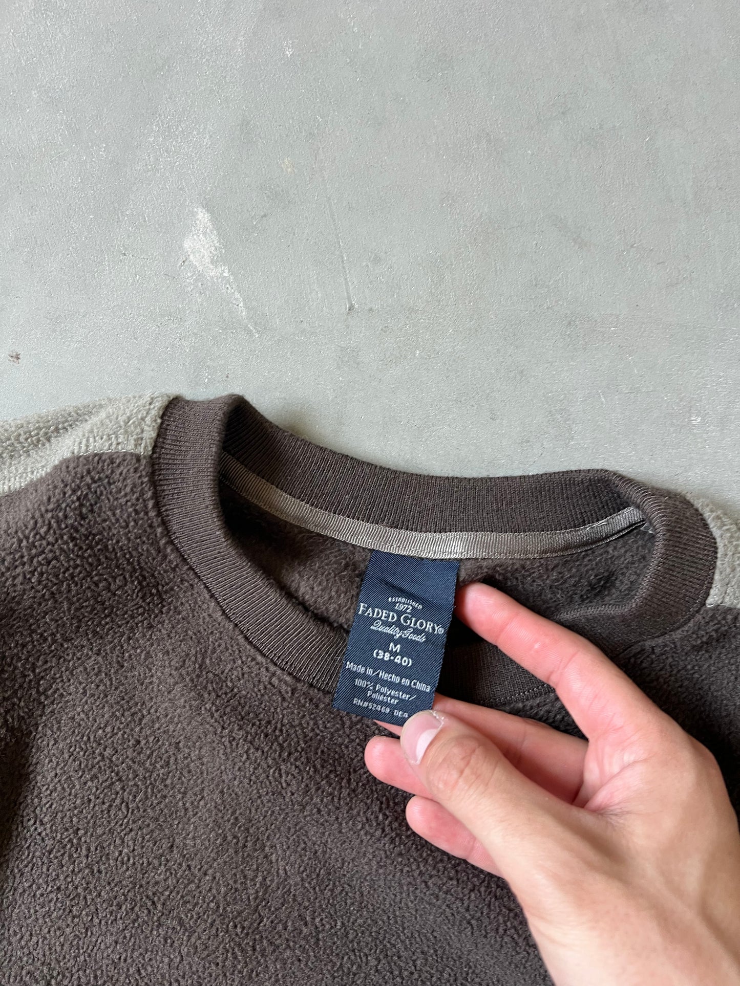 Vintage Brown Stripped Fleece Sweater - M