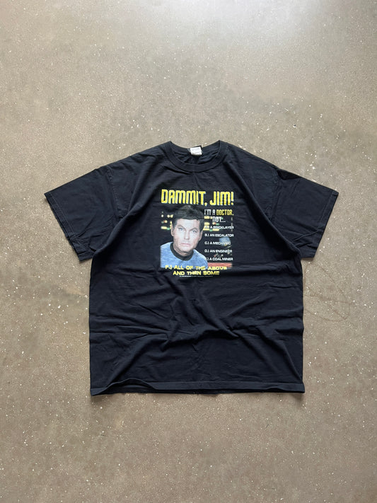 Vintage Black Star Trek Shirt - XL