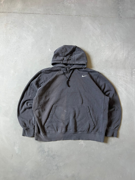 Vintage Black Nike Swoosh Hoodie - XL