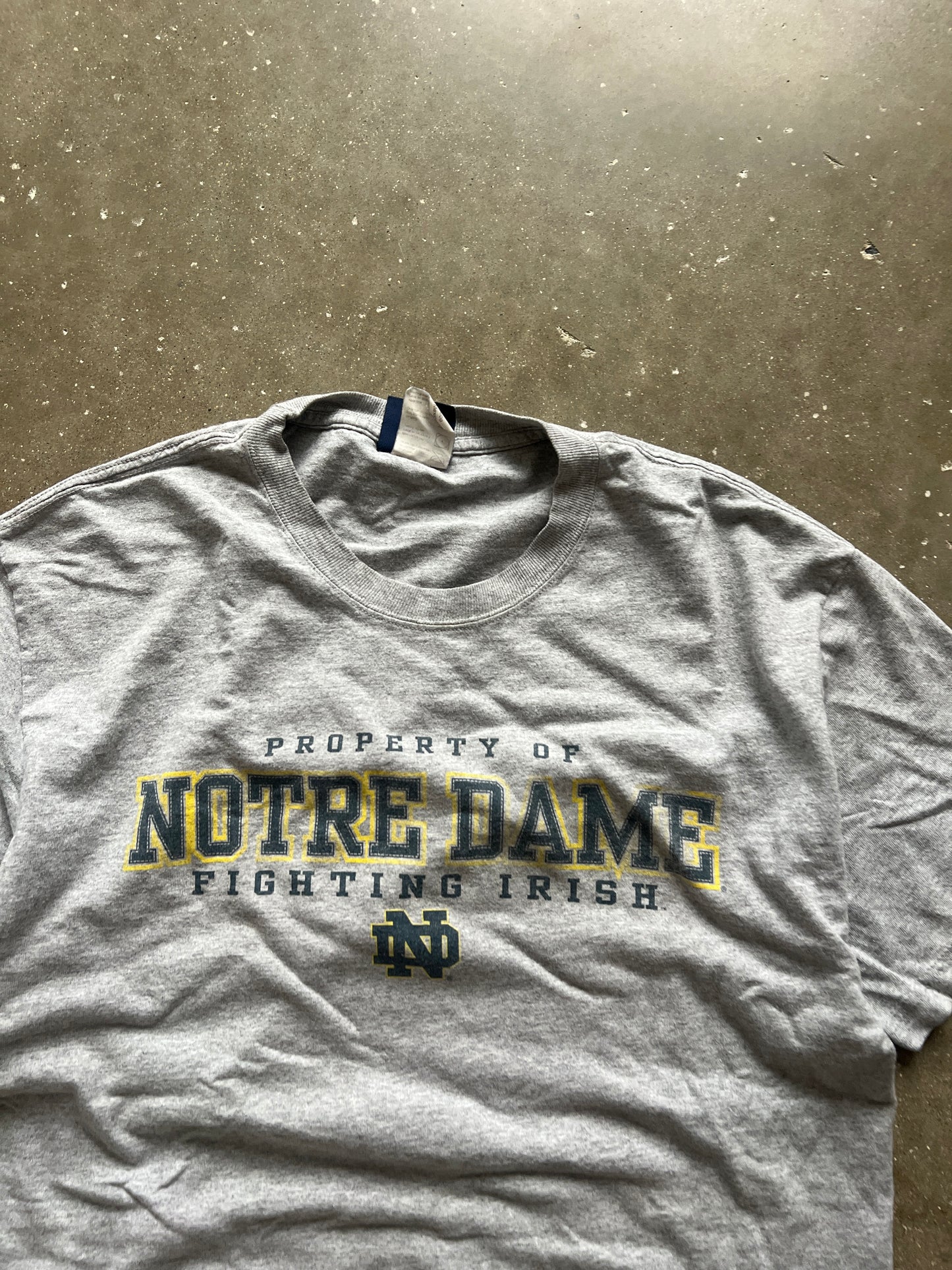 Vintage Grey Notre Dame College Shirt - M