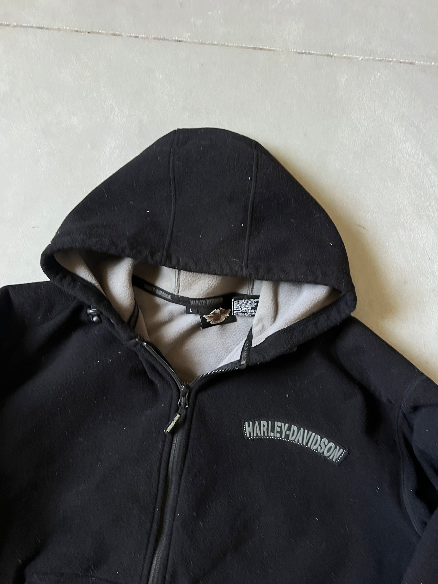 Vintage Black Harley Davidson Jacket - L