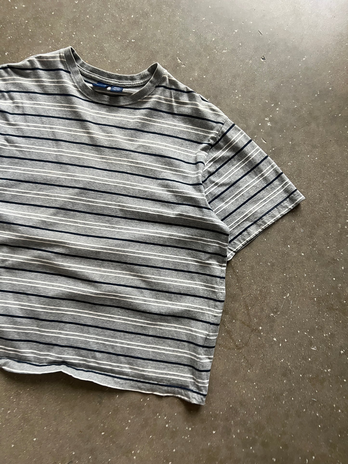 Vintage Grey Basic Editions Stripped Shirt - XL
