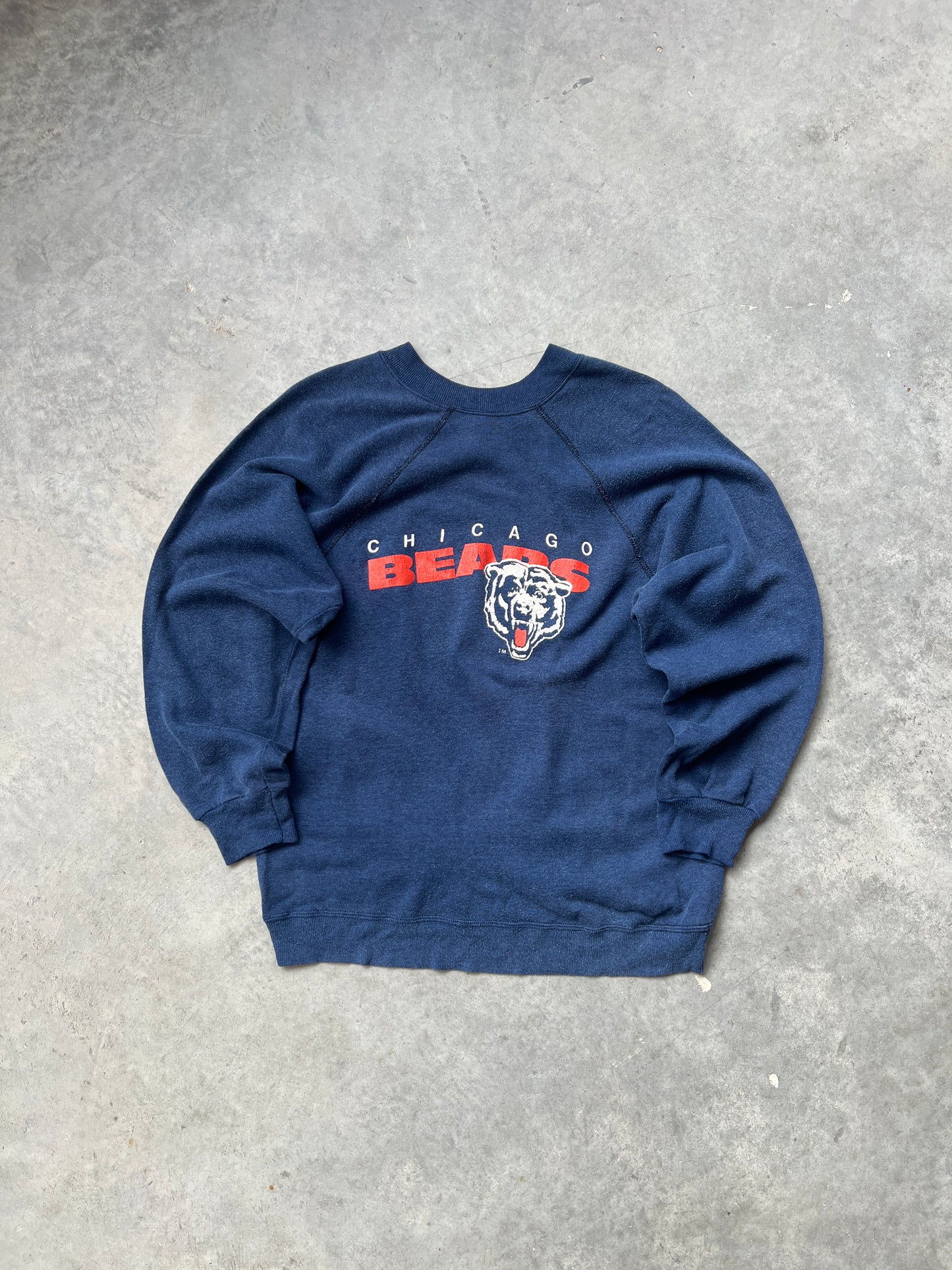 Vintage Blue 80's Chicago Bears Crew - S/M