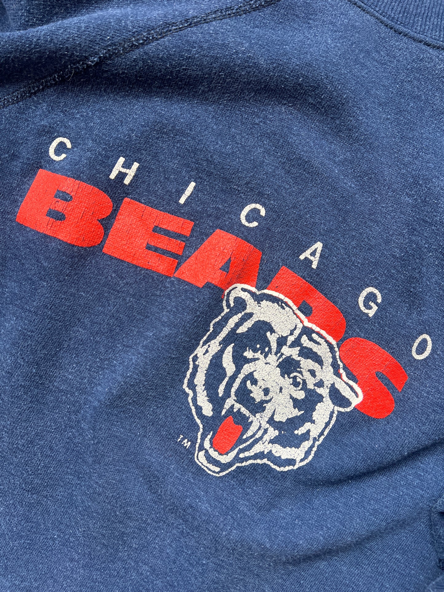 Vintage Blue 80's Chicago Bears Crew - S/M