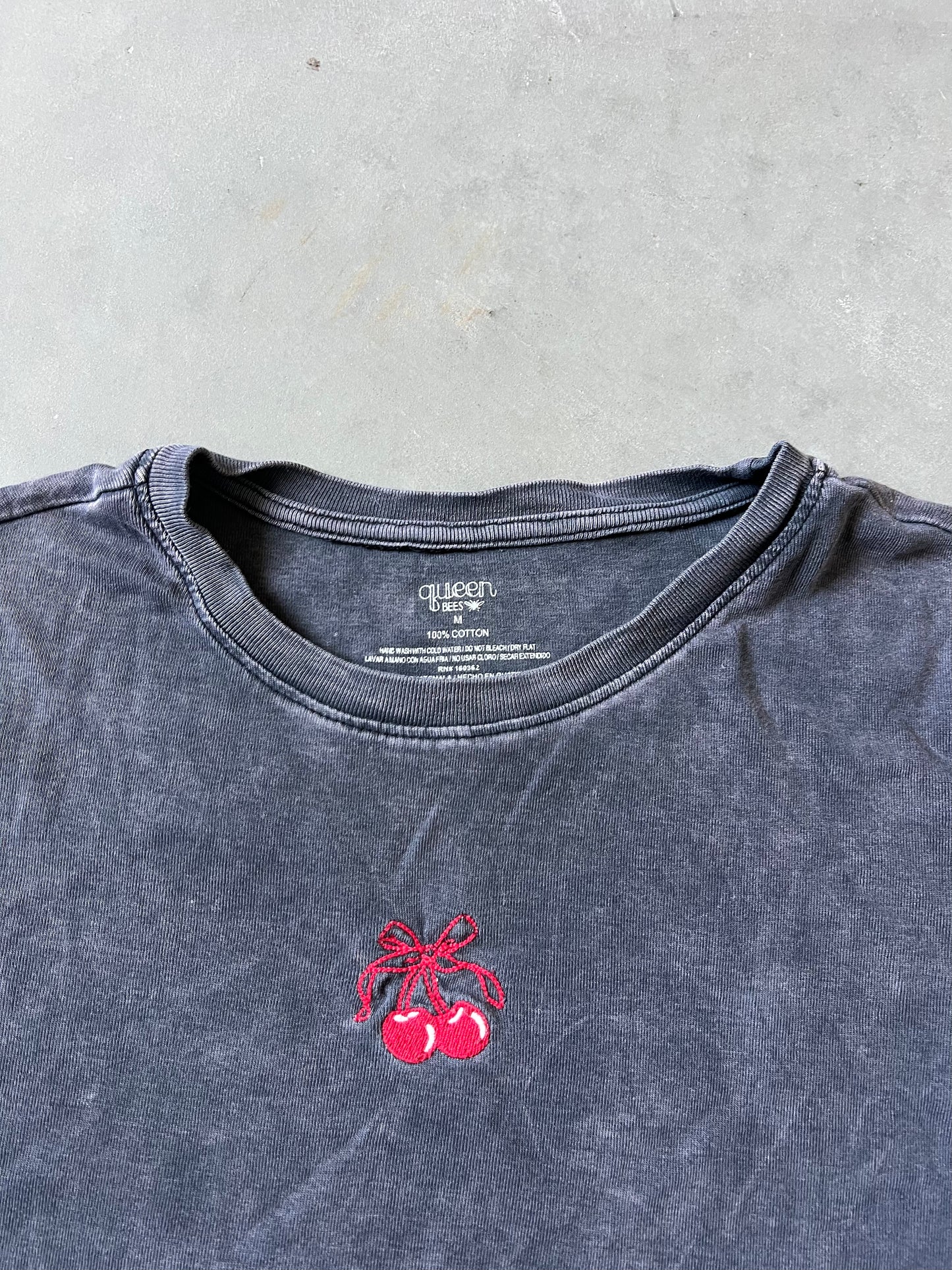 Vintage Black Cherry Baby Tee - M