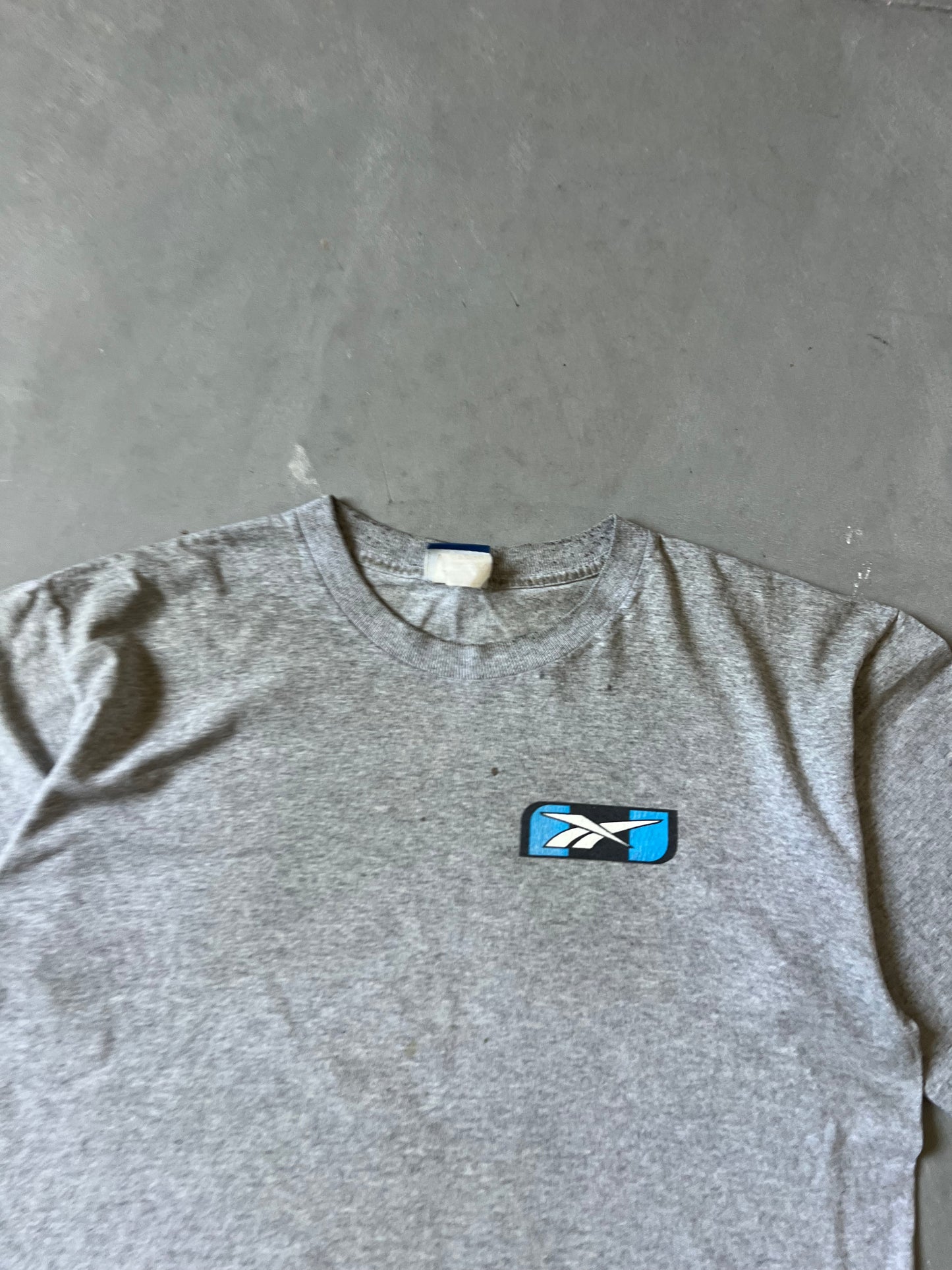 Vintage Grey Reebok Spellout Shirt - L