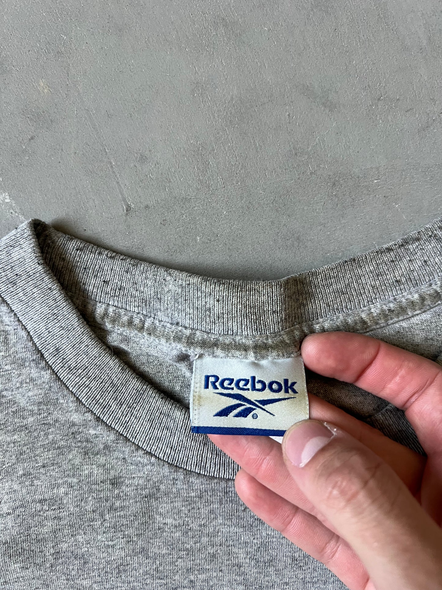 Vintage Grey Reebok Spellout Shirt - L