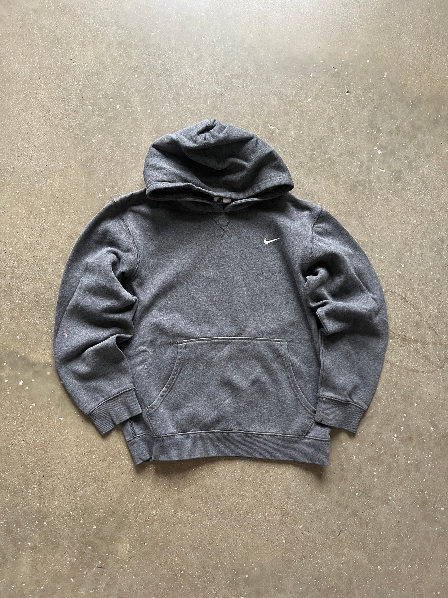 Vintage Grey Nike Swoosh Hoodie - XS