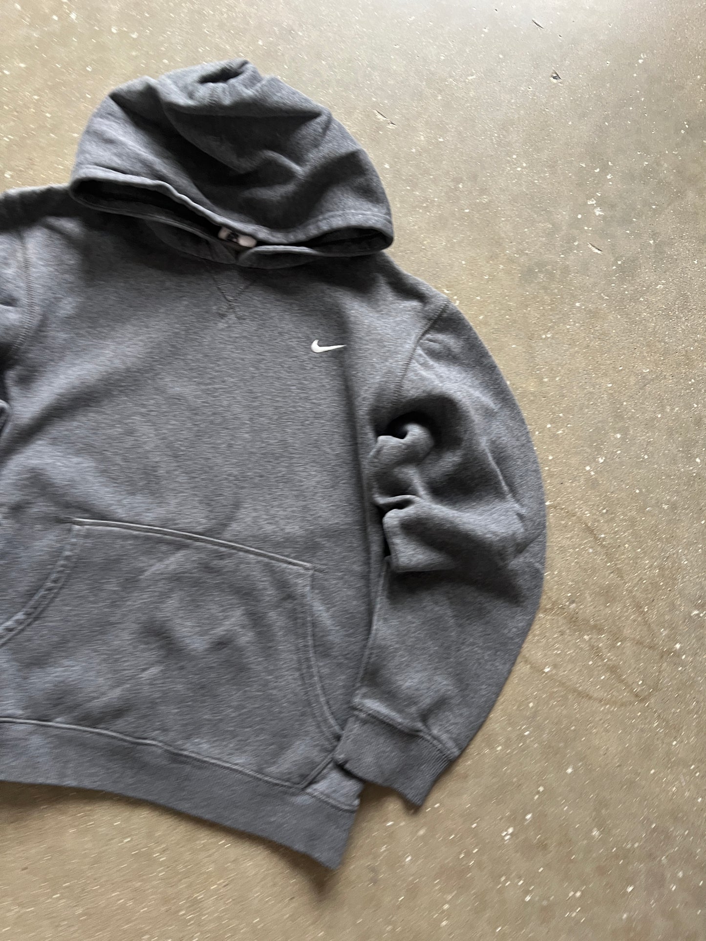 Vintage Grey Nike Swoosh Hoodie - XS