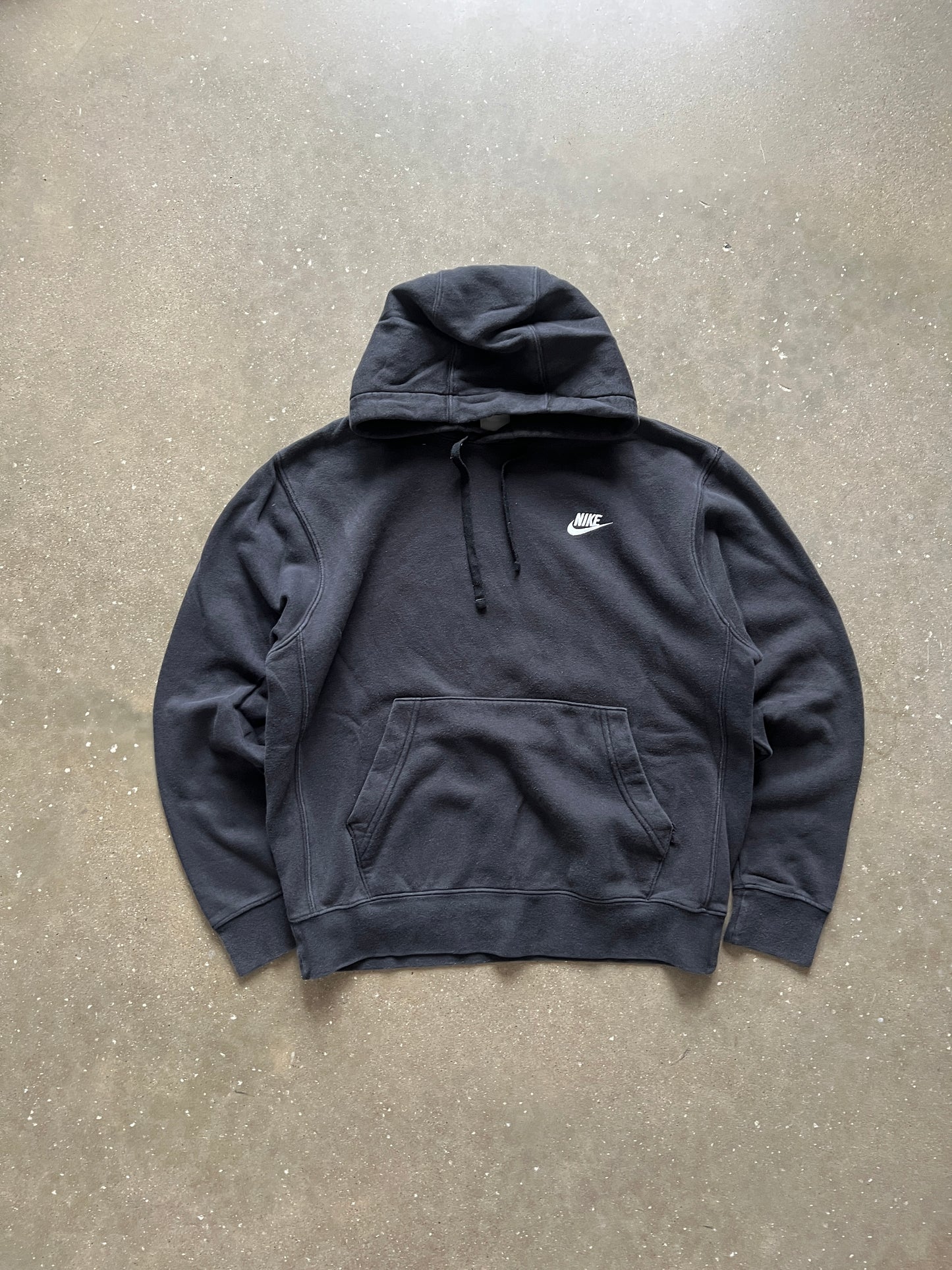 Vintage Black Nike Swoosh Hoodie - M