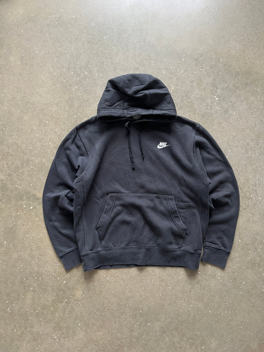 Vintage Black Nike Swoosh Hoodie - M