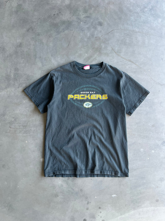Vintage Faded Black Green Bay Shirt - L