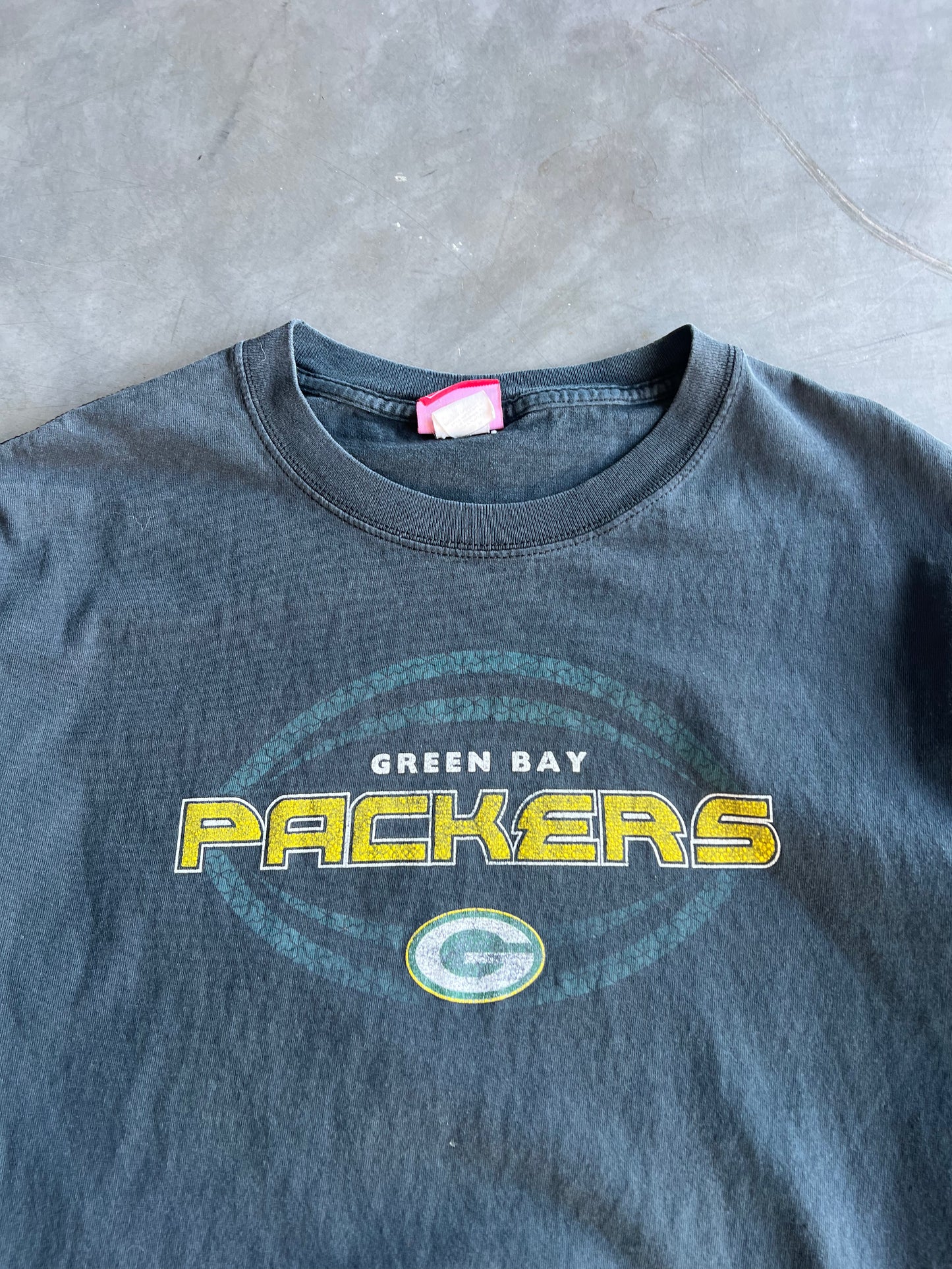 Vintage Faded Black Green Bay Shirt - L