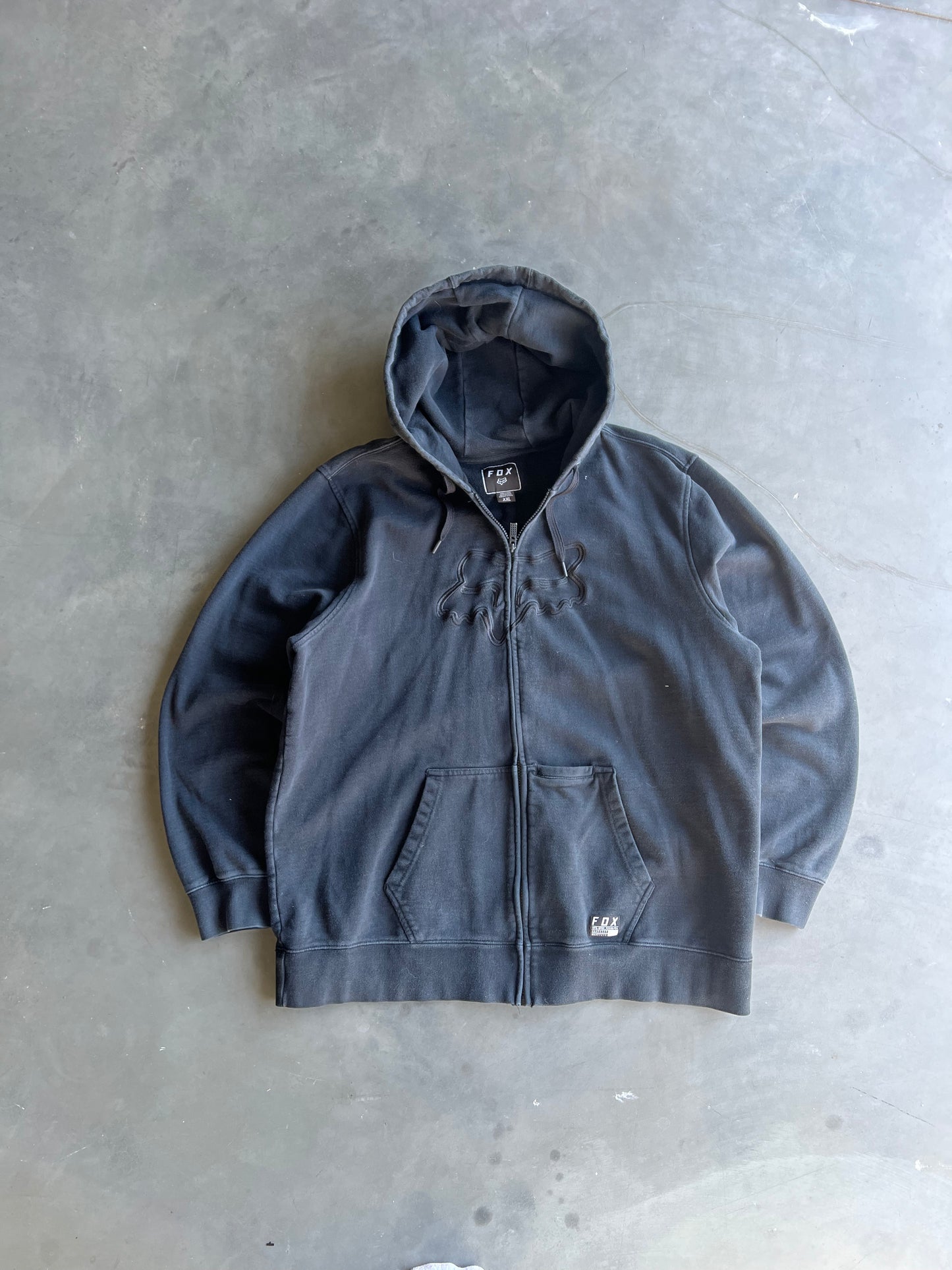 Vintage Black Fox Racing Zip Hoodie - XXL
